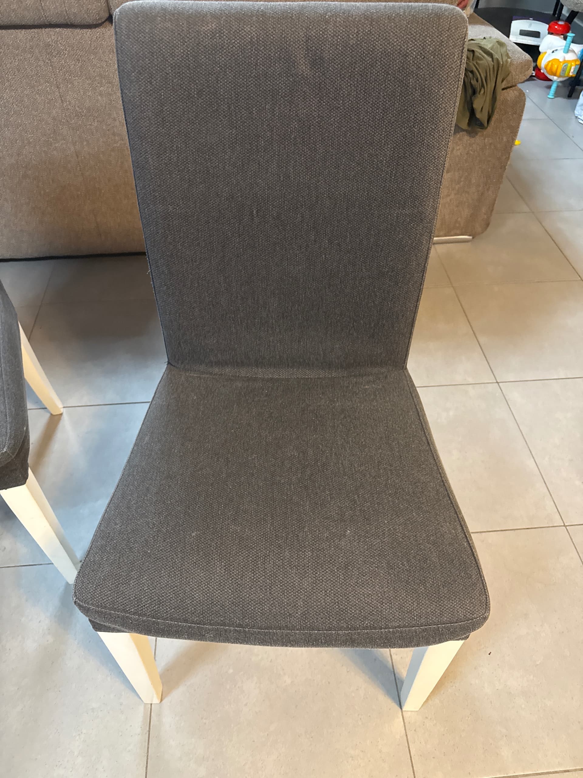 BERGMUND chaise, blanc/Gunnared gris moyen