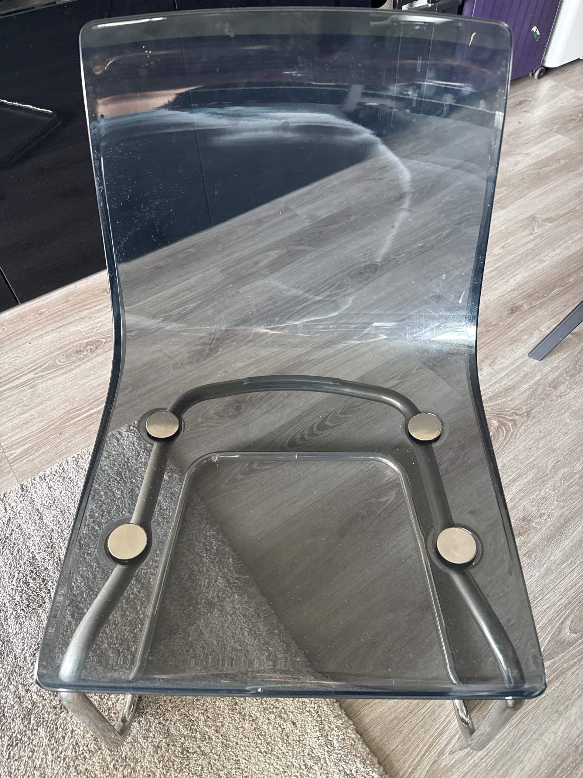 TOBIAS chair, transparent/chrome-plated