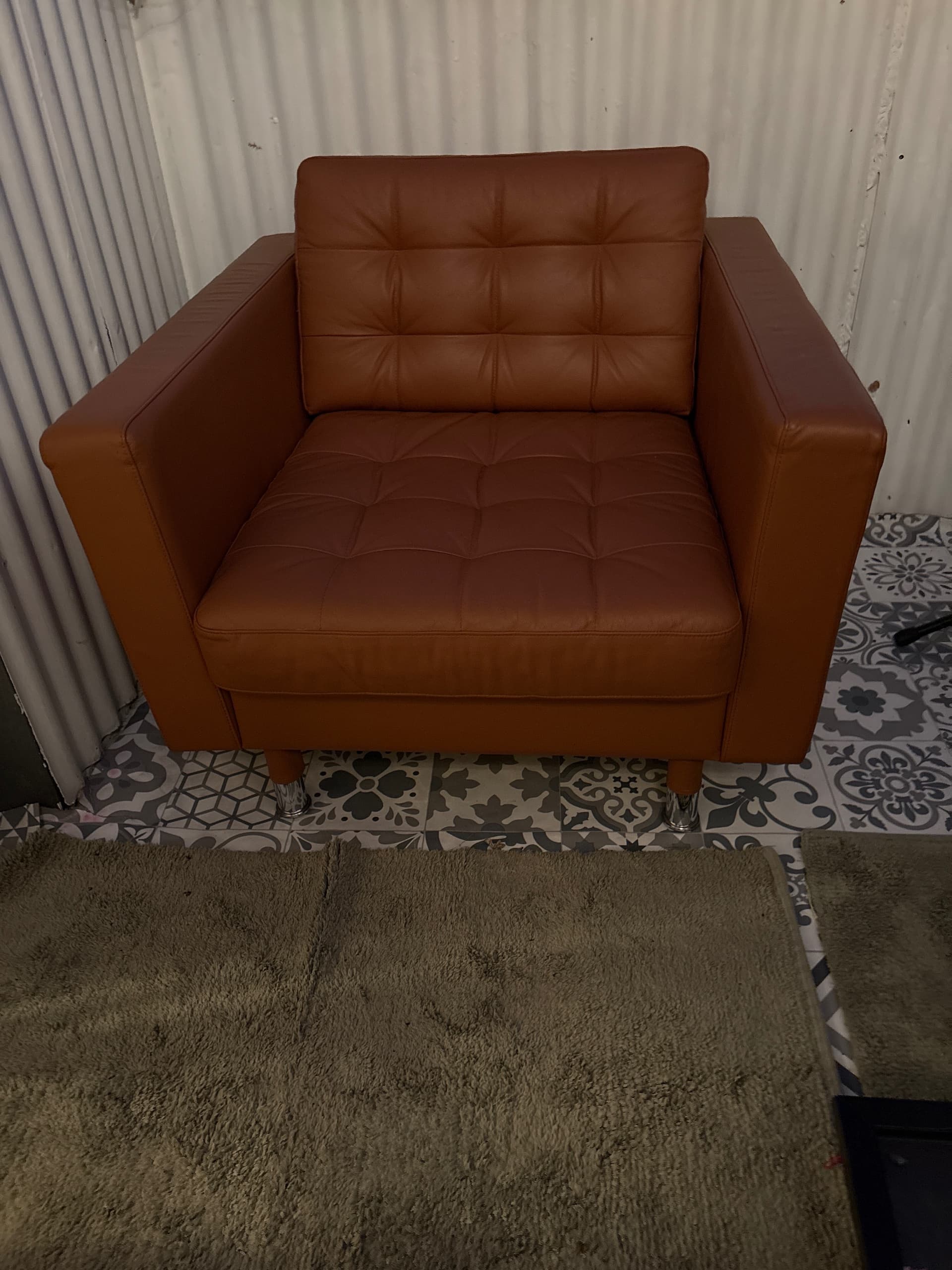 LANDSKRONA fauteuil, Grann/Bomstad goudbruin/metaal