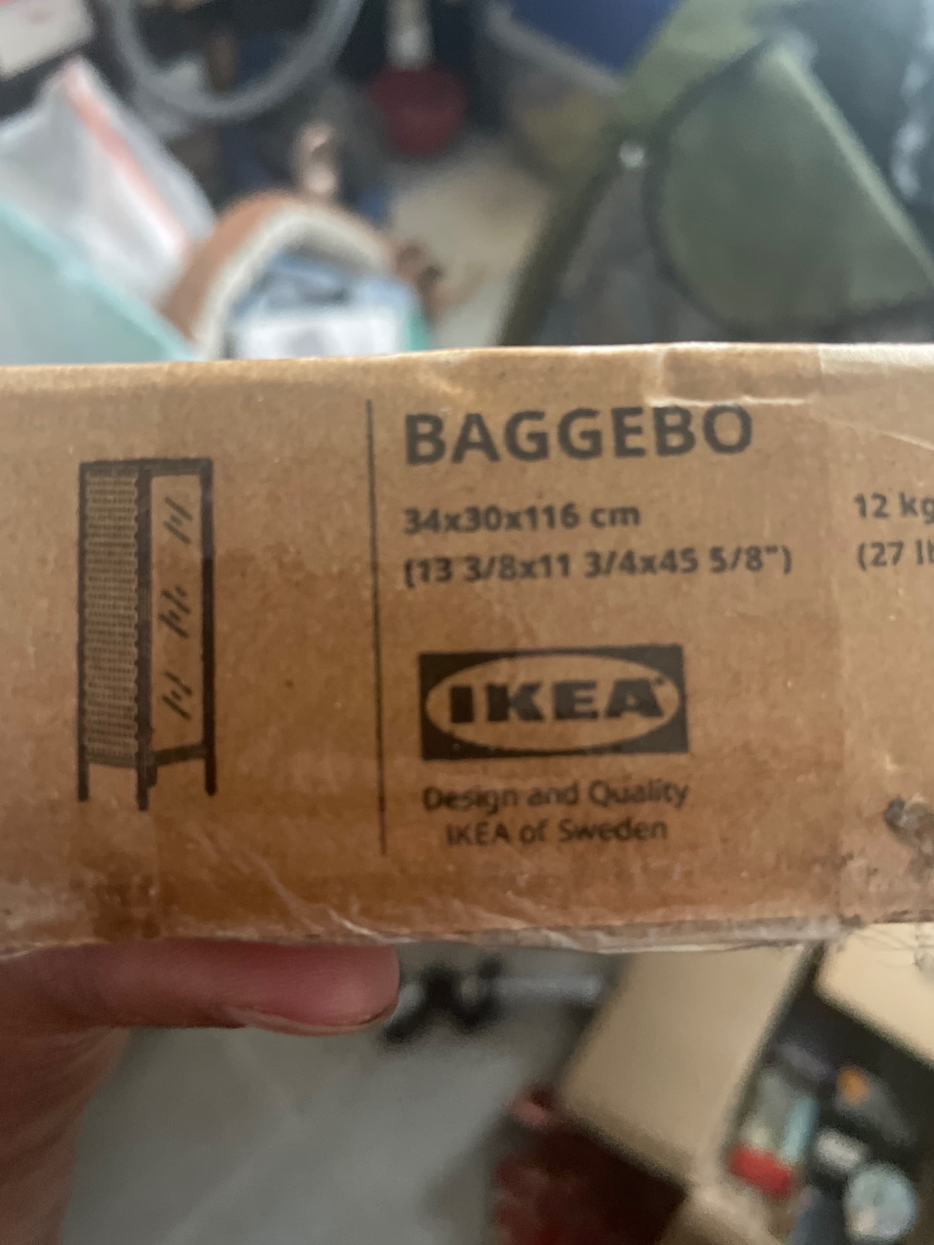 BAGGEBO vitrinekast, metaal/wit, 34x30x116 cm