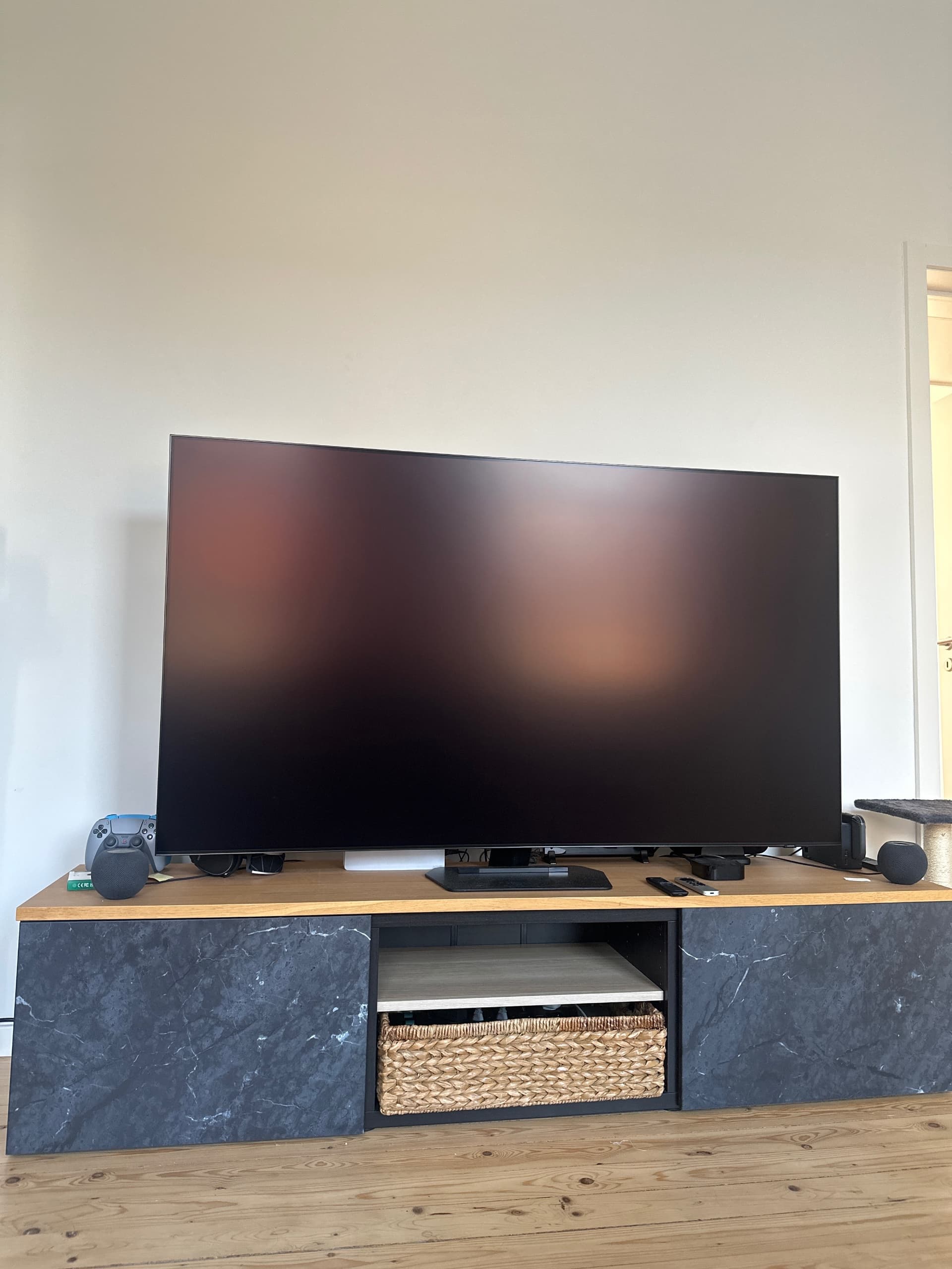 BESTÅ TV bench, black-brown/Lappviken black-brown, 180x42x39 cm
