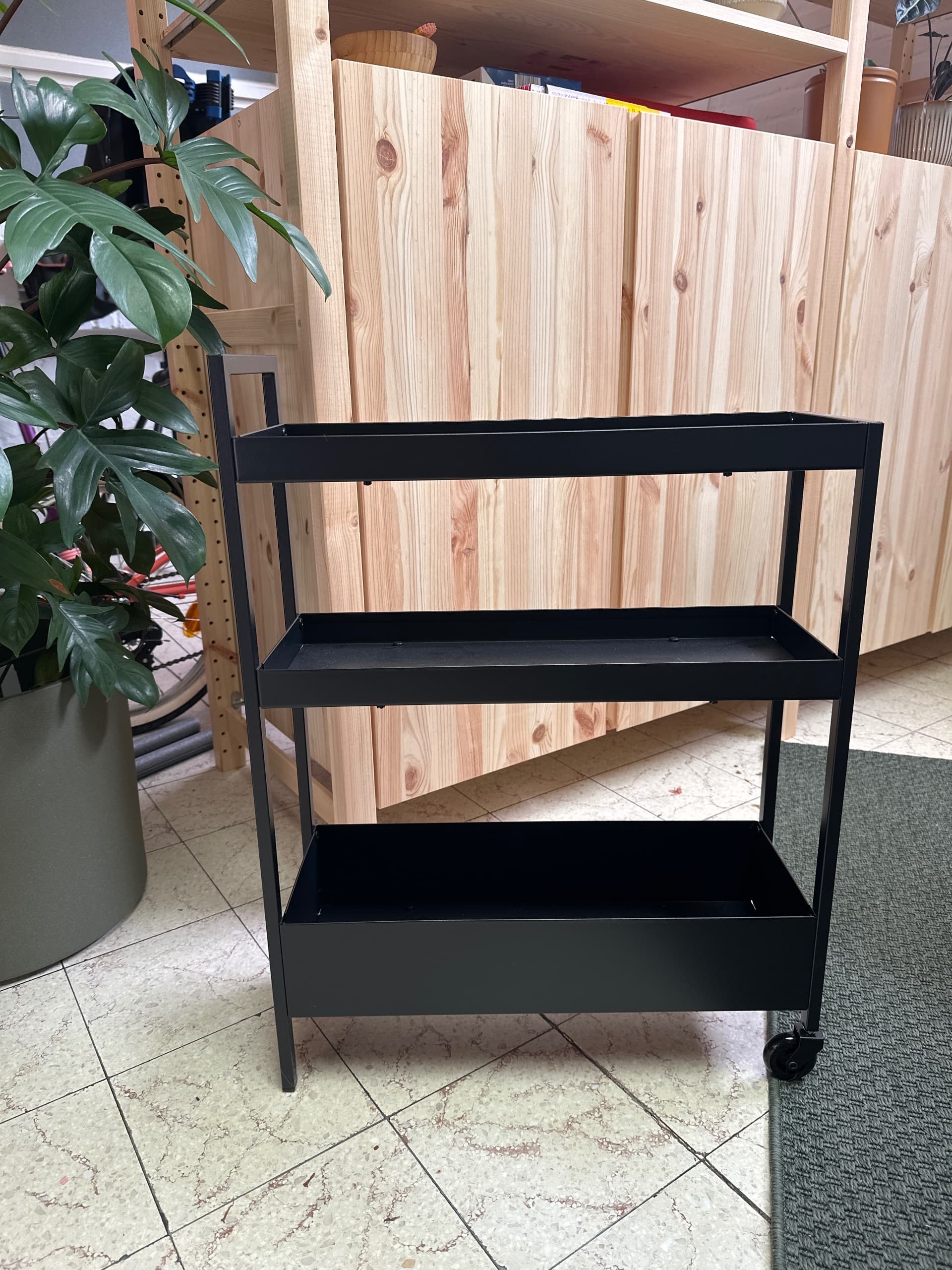 NISSAFORS roltafel, zwart, 50.5x19x67 cm