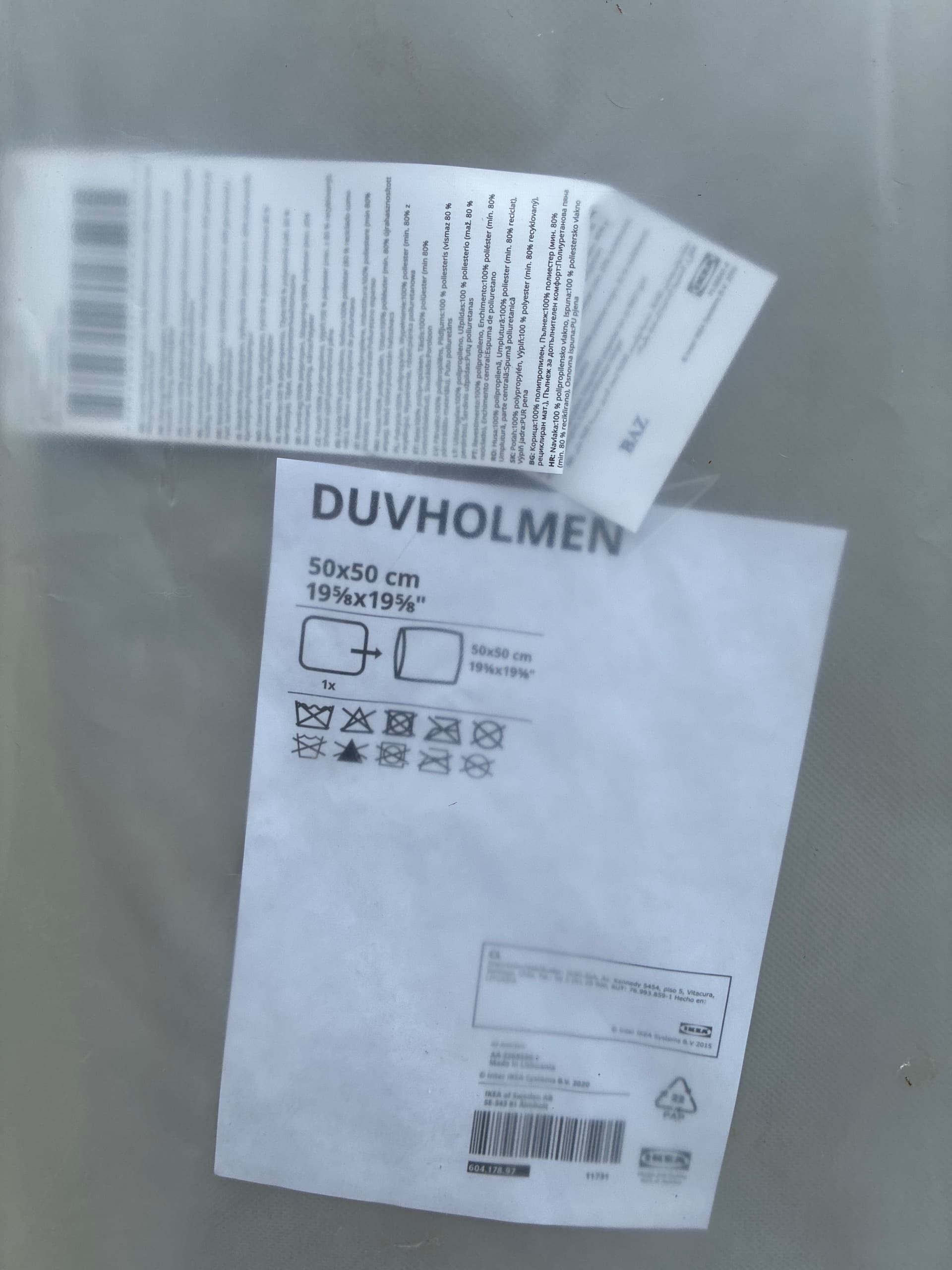 DUVHOLMEN binnenkussen voor stoelkussen, buiten grijs, 50x50 cm