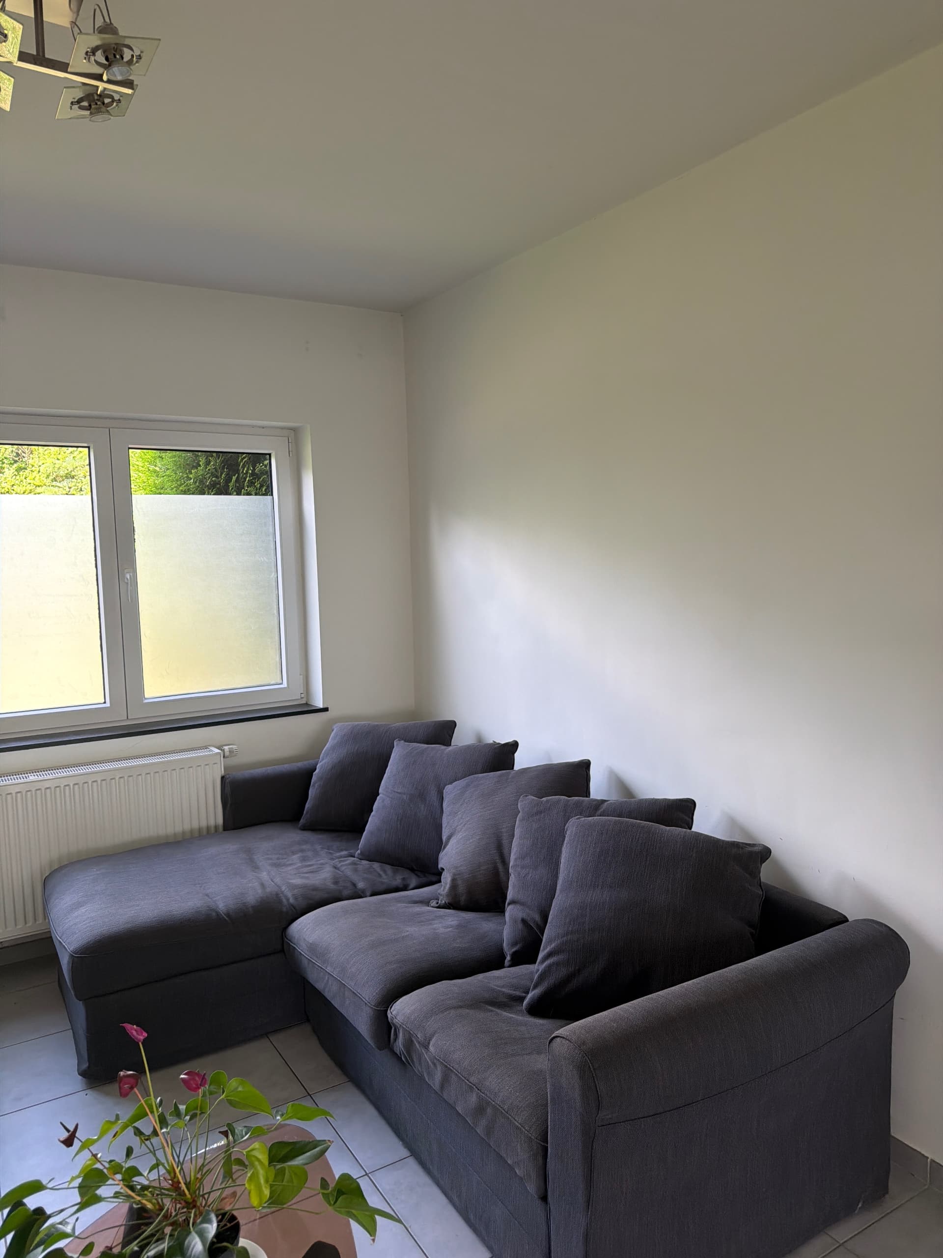 GRÖNLID hoes 3-zitsbank, met chaise longue/Hillared antraciet