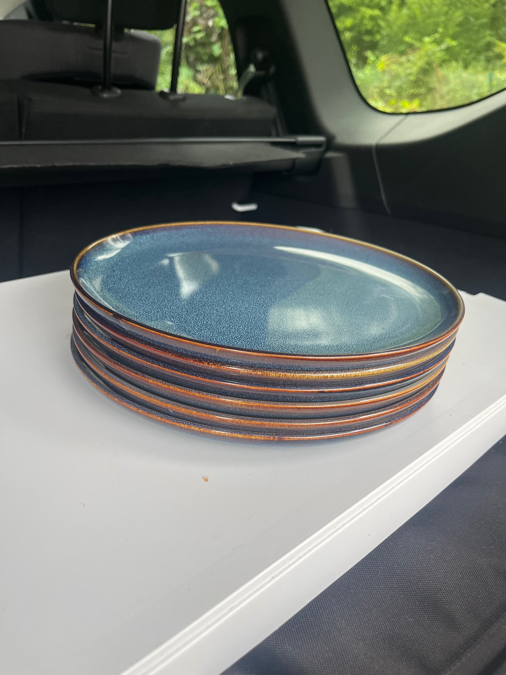GLADELIG LOT DE 6 bord, blauw, 25 cm