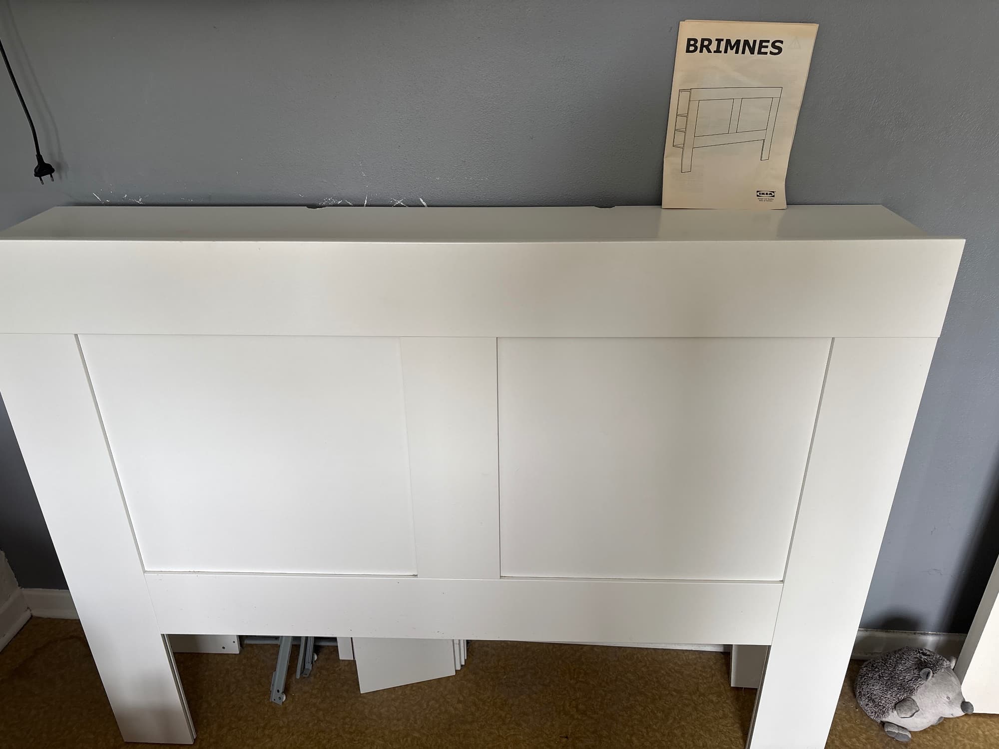 BRIMNES Hoofdeinde met bergruimte, wit, 140 cm