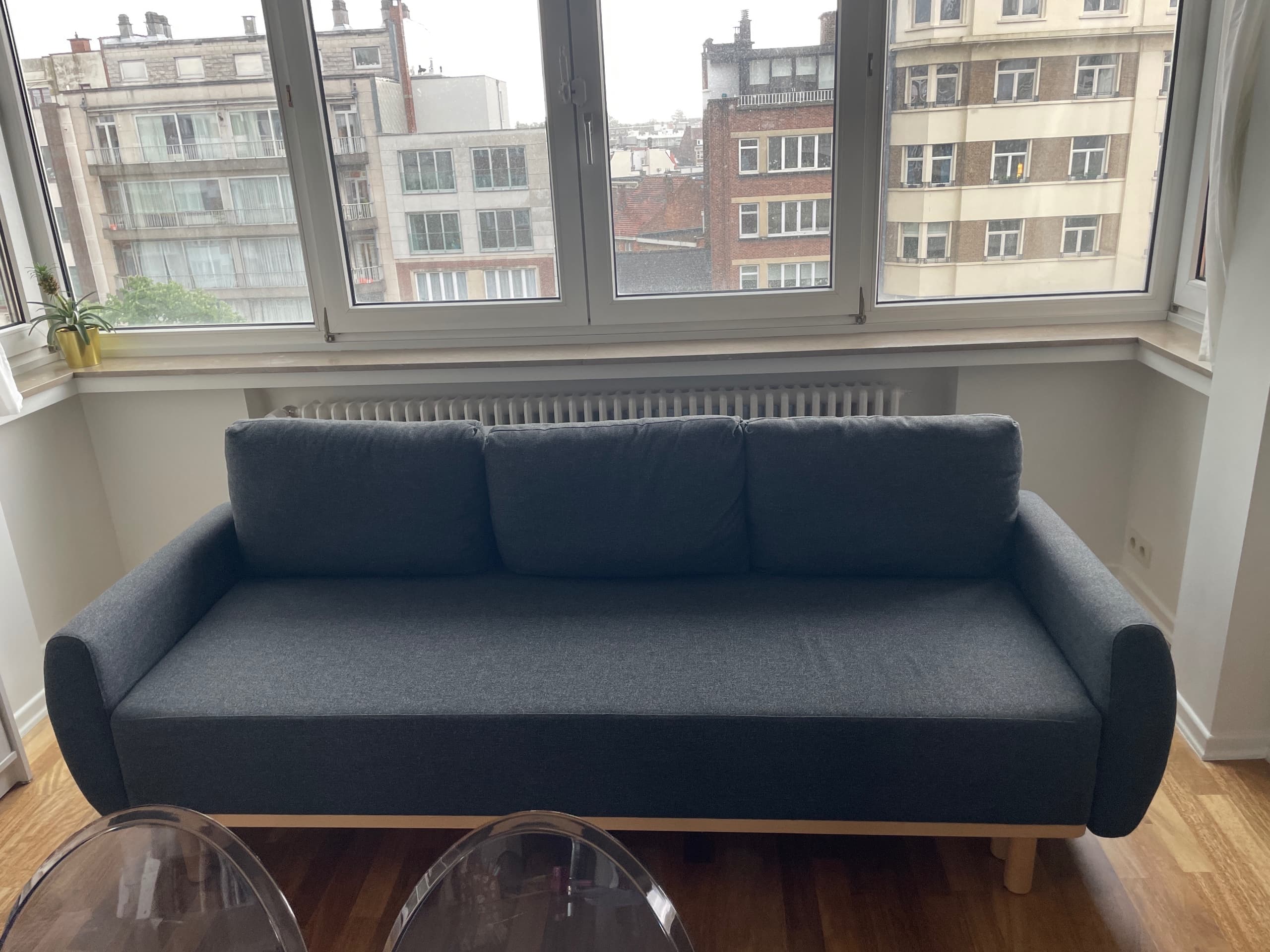 GRUNNARP 3-seat sofa-bed, Gunnared medium grey