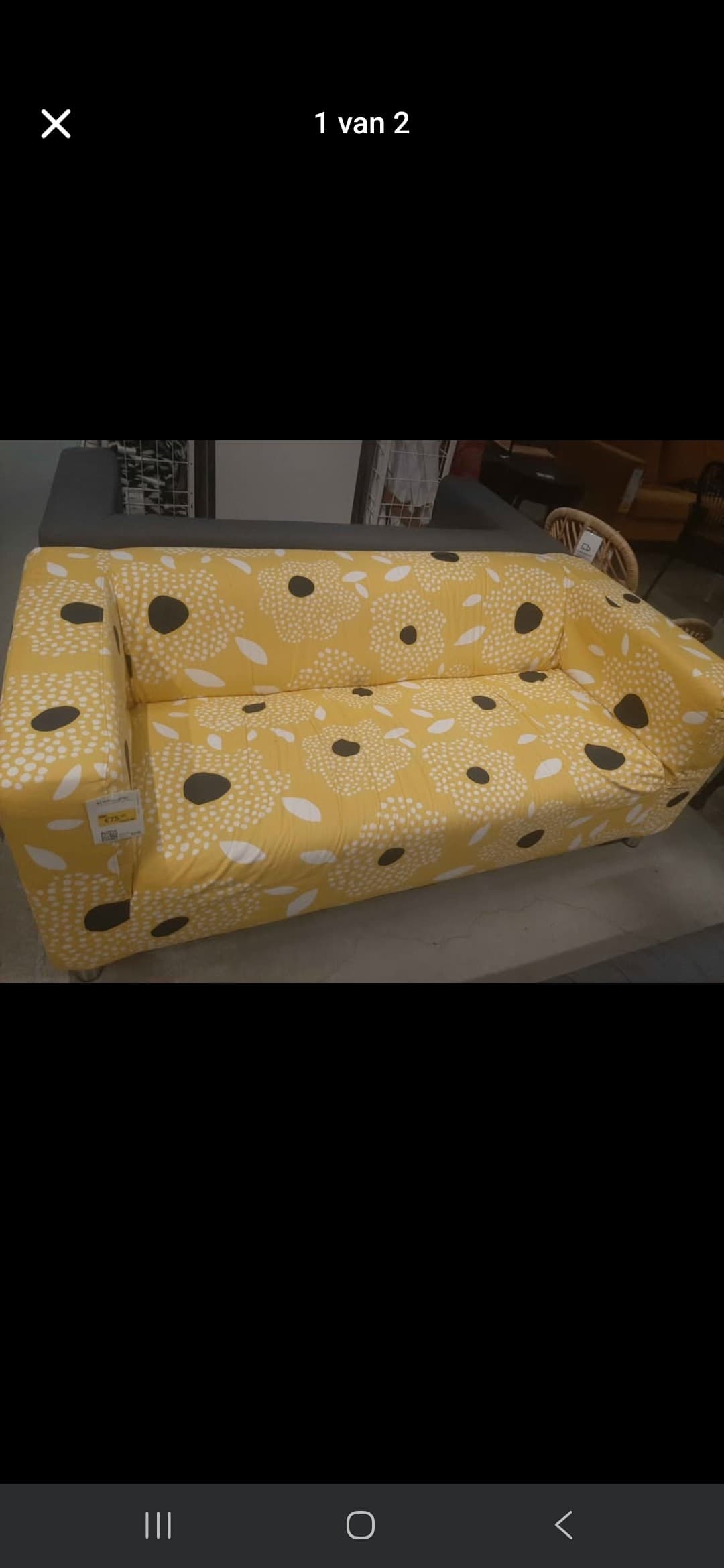 KLIPPAN canapé 2 places, Tingetorp jaune/blanc/motif floral