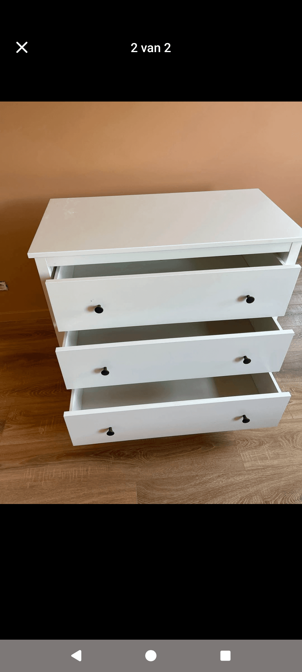 KILBERGET chest of 3 drawers, white, 86x78 cm