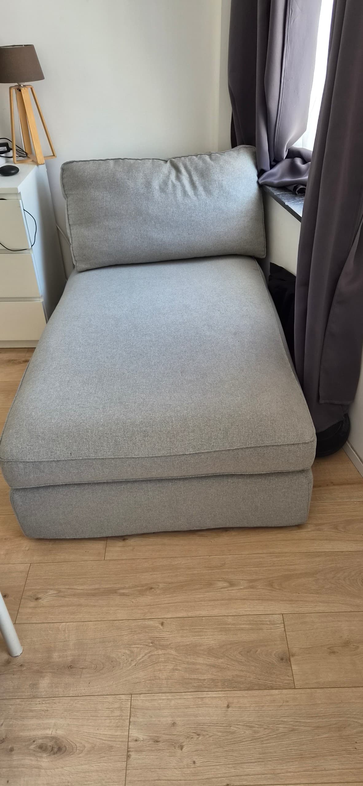 KIVIK chaise longue, Tibbleby beige/grijs
