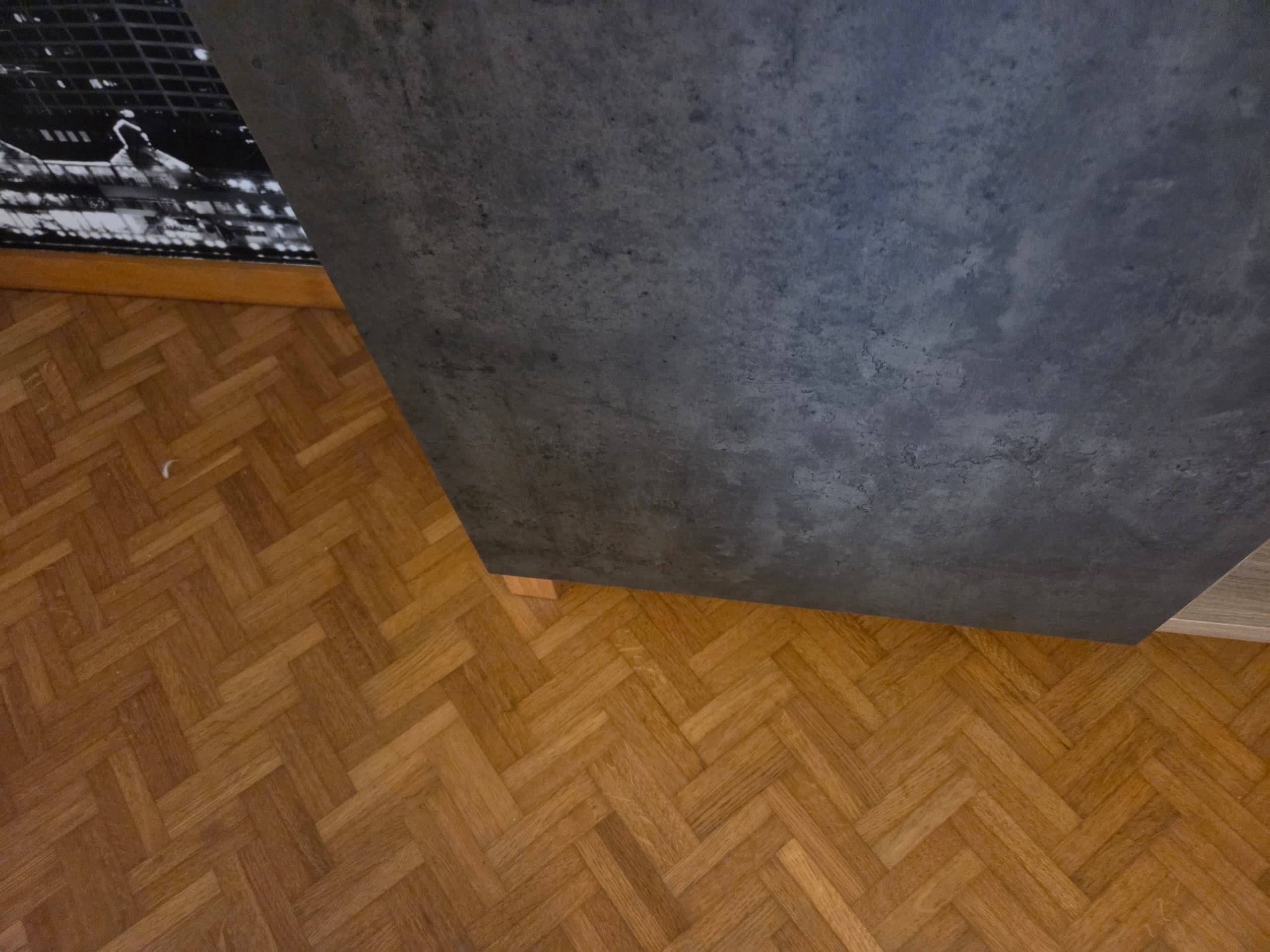 BESTÅ opberger met deuren, wit gelazuurd eikeneffect Kallviken/Stubbarp/donkergrijs betonpatroon, 120x42x74 cm