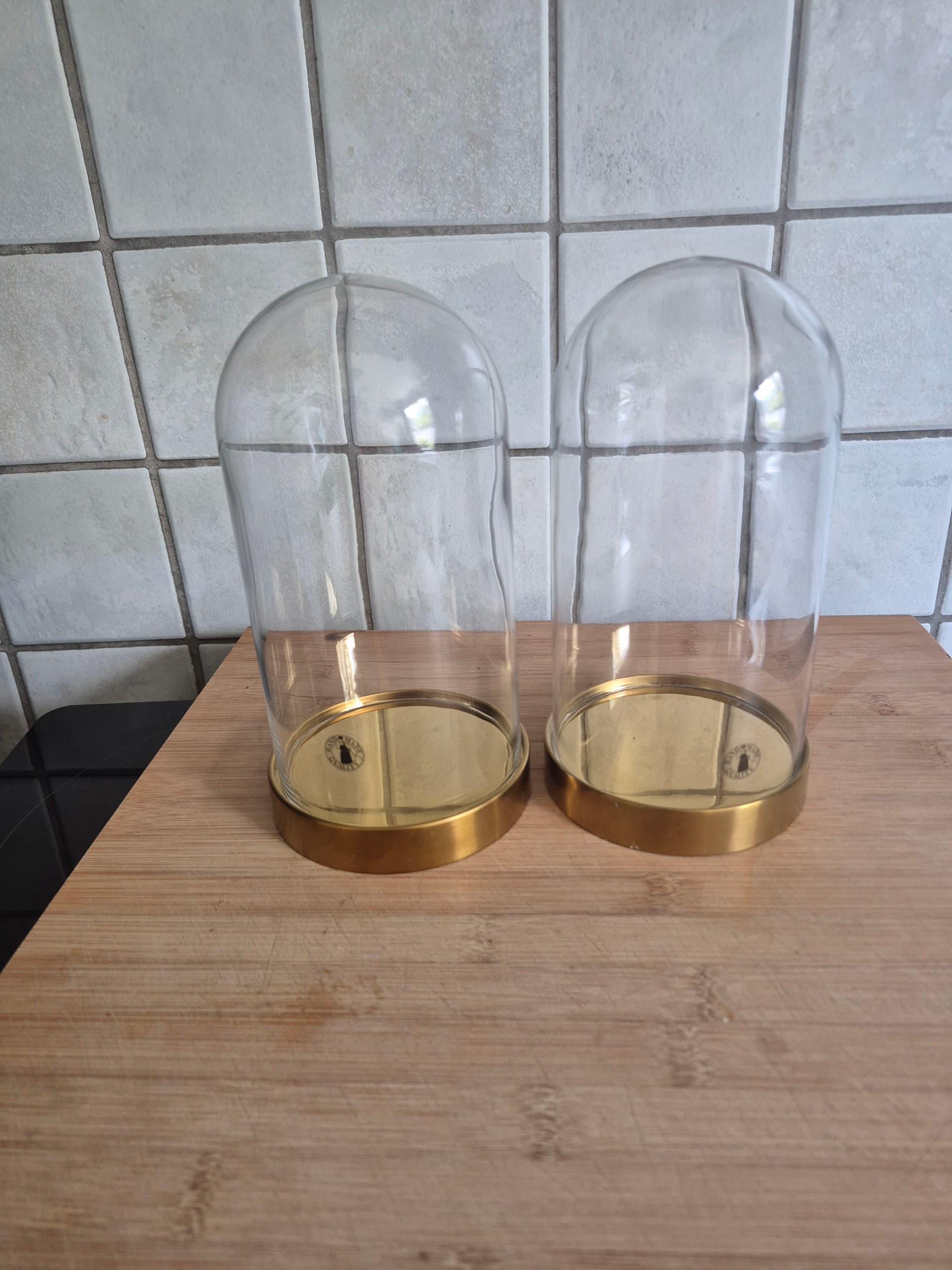 BEGÅVNING glass dome with base, 19 cm