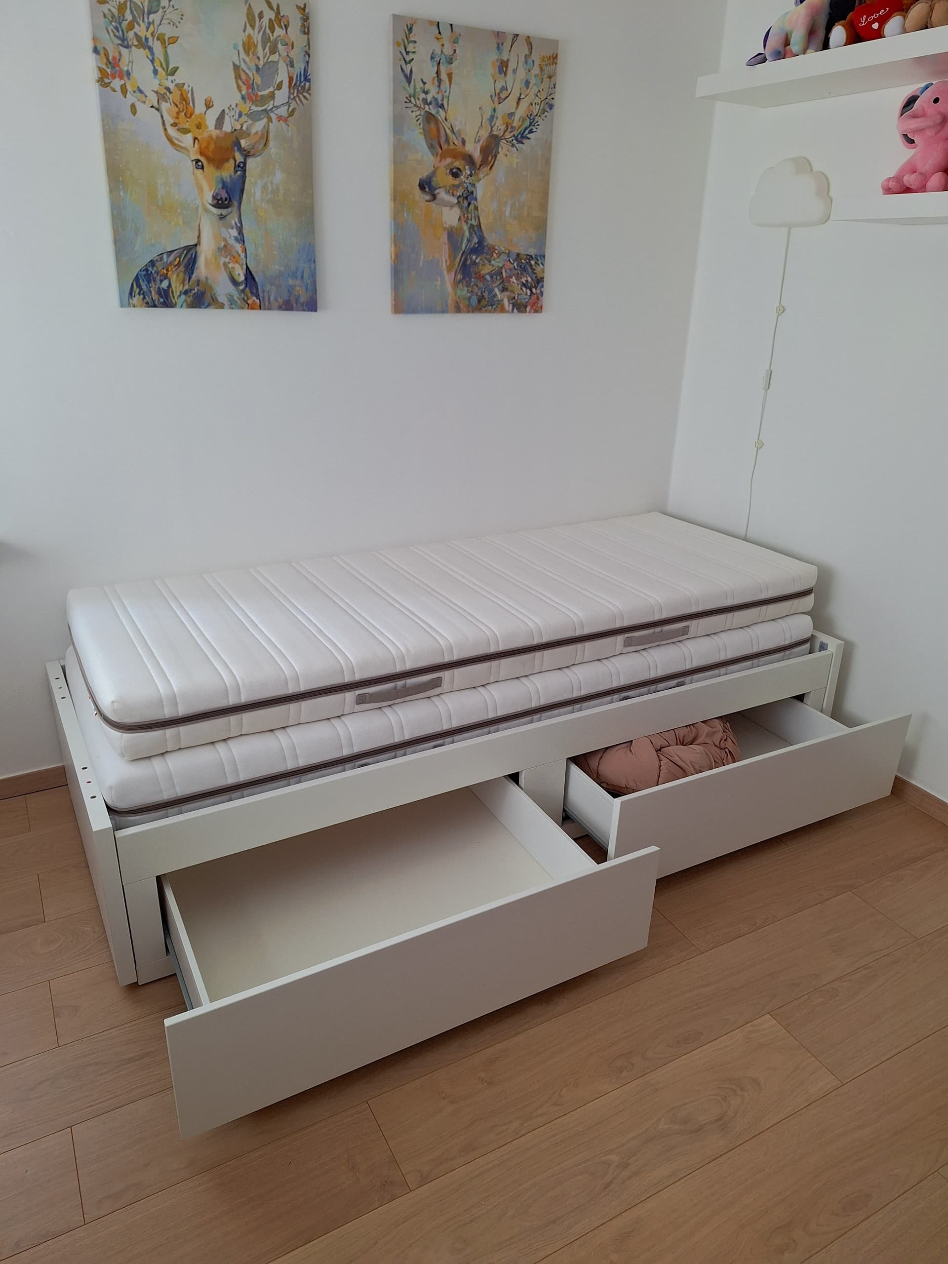 FLEKKE lit banquette 2 places (structure), blanc, 80x200 cm