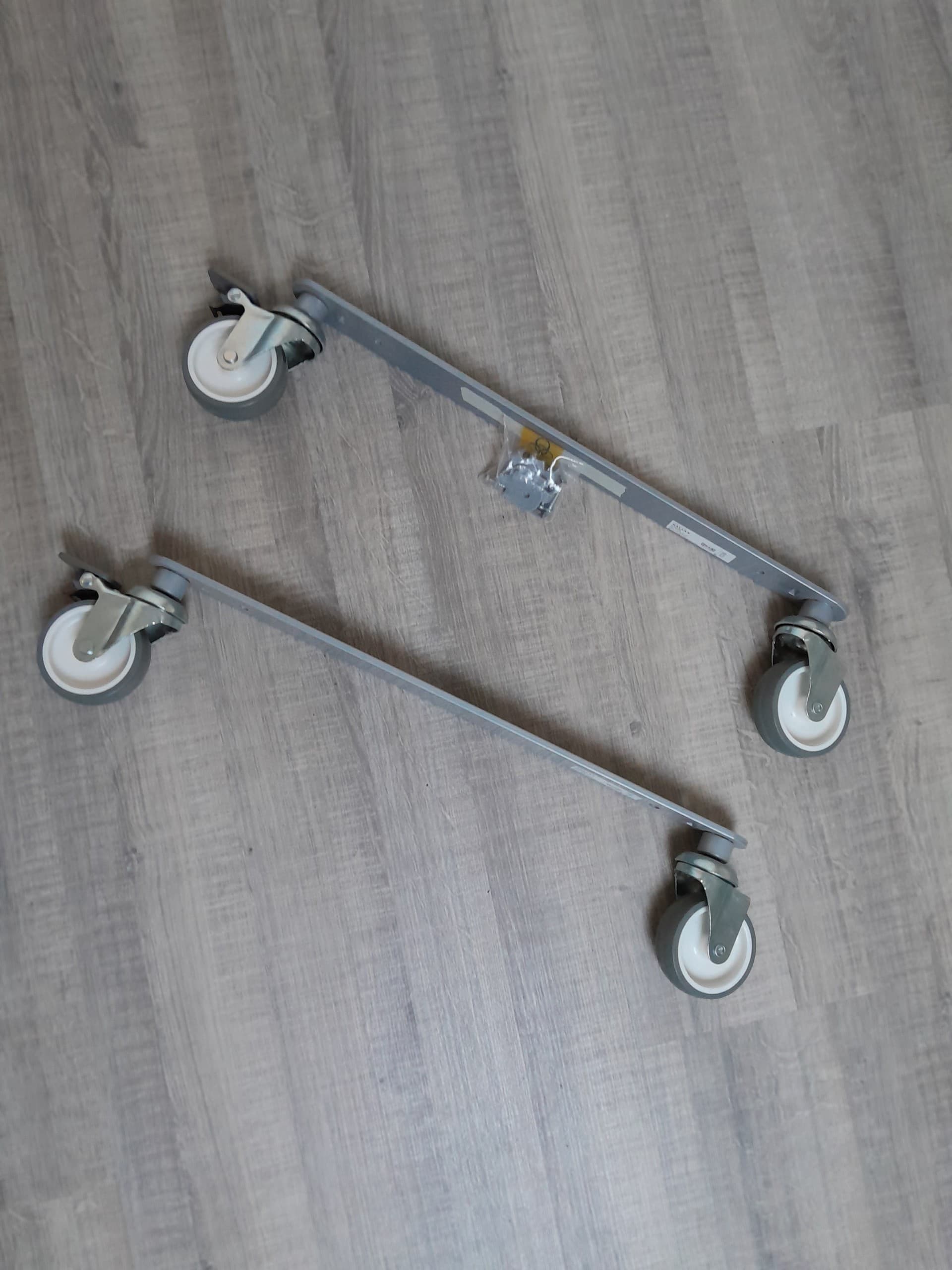 MITTZON frame met wieltjes/akoes scherm, Gunnared beige/wit, 85x205 cm