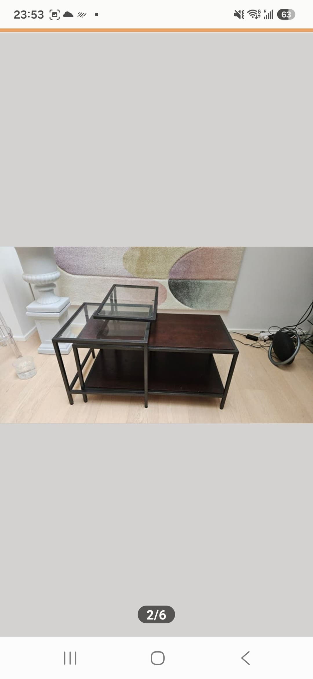 VITTSJÖ Tables gigognes, lot de 2, brun noir, verre, 90x50 cm
