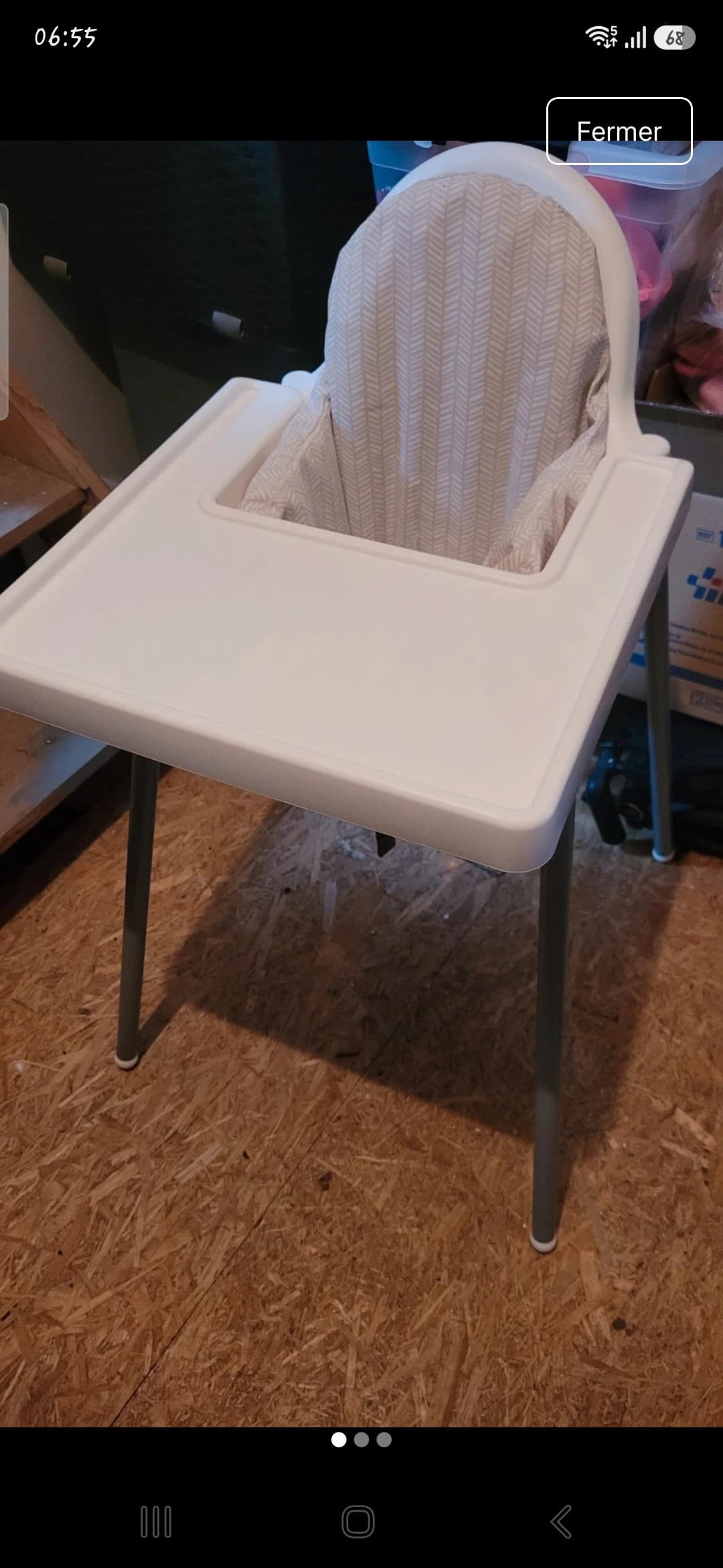 ANTILOP structure chaise haute+tablette, blanc/blanc