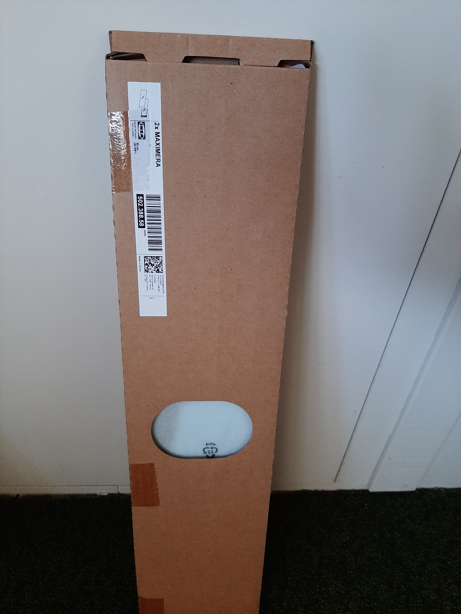 MAXIMERA Verlenging lade, hoog, glas, 60 cm