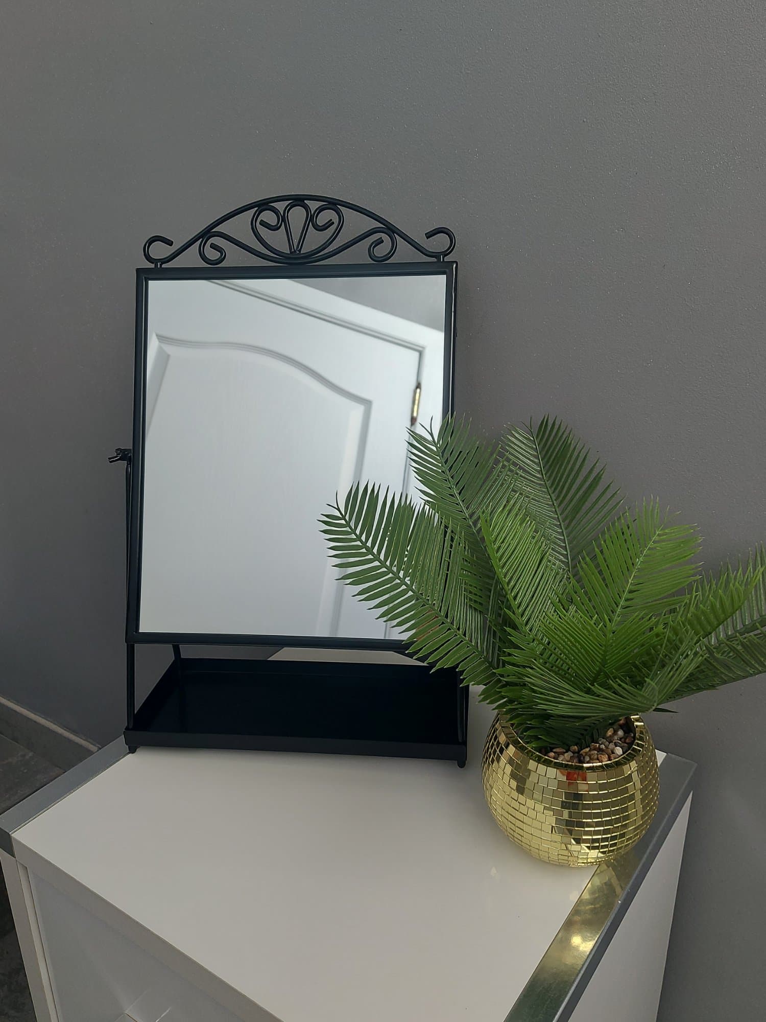 KARMSUND Miroir de table, noir, 27x43 cm