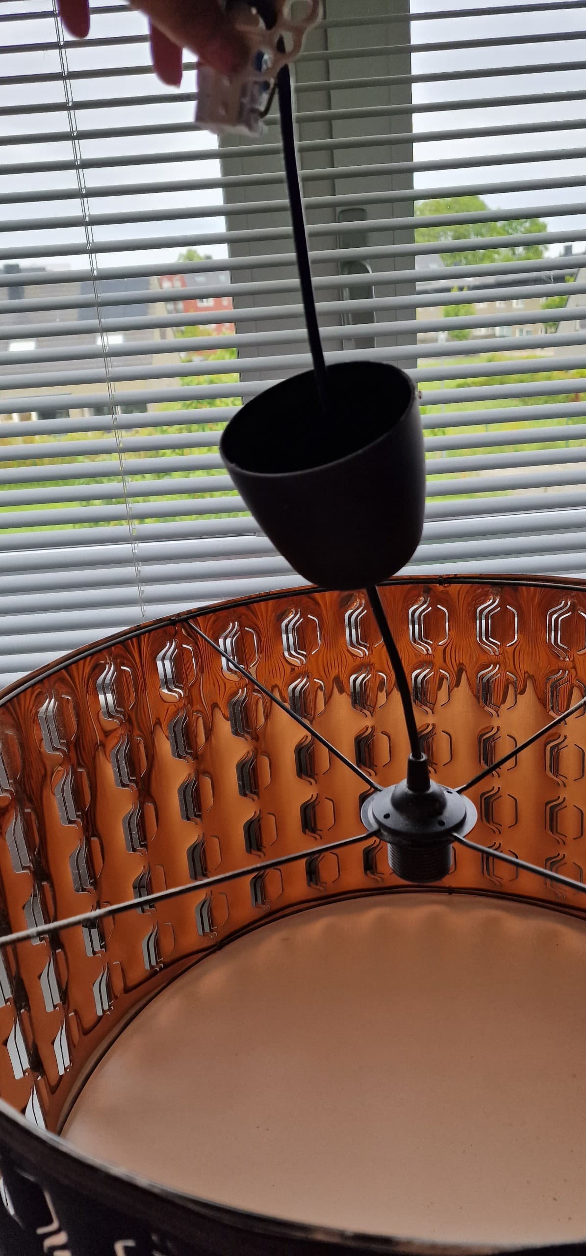 NYMÖ lamp shade, black/brass-colour, 59 cm