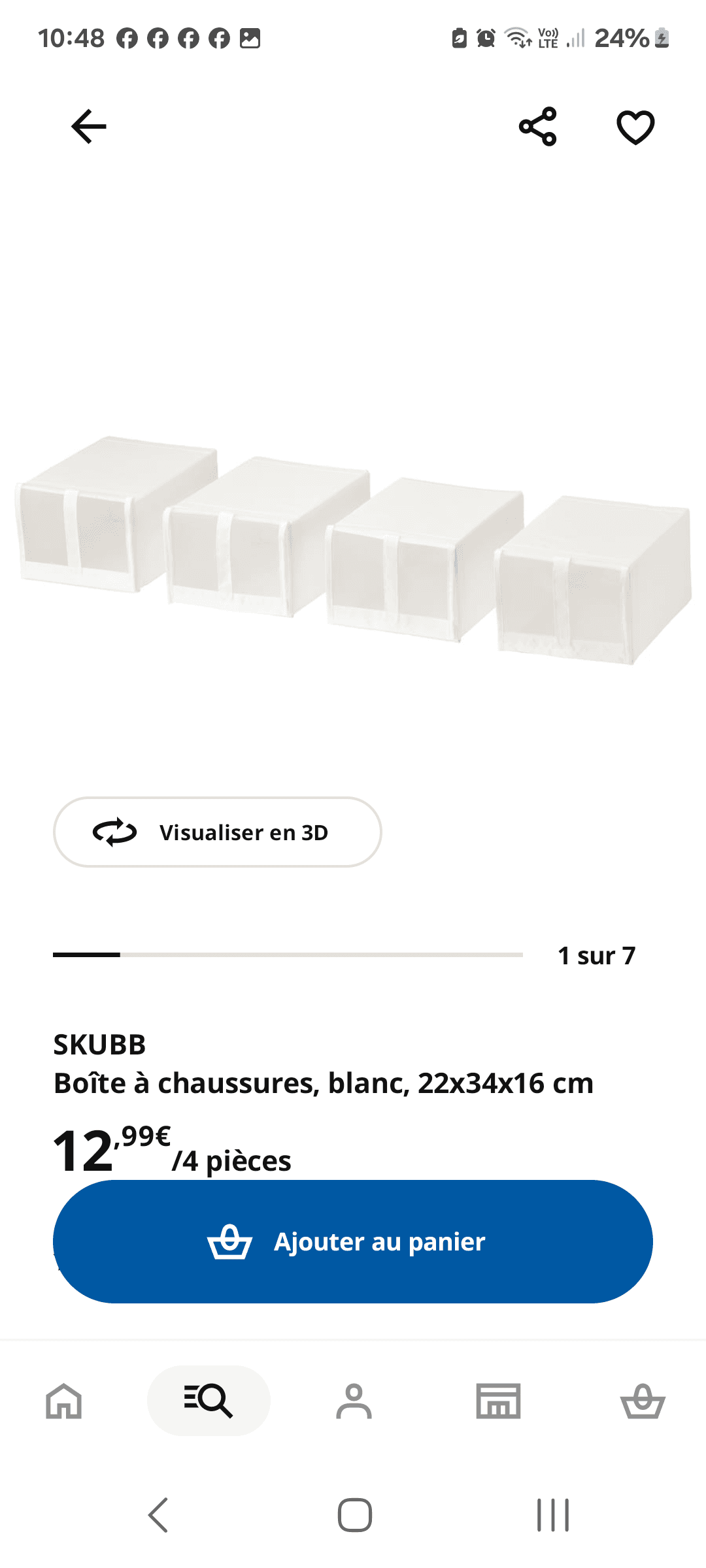SKUBB schoenendoos, wit, 22x34x16 cm