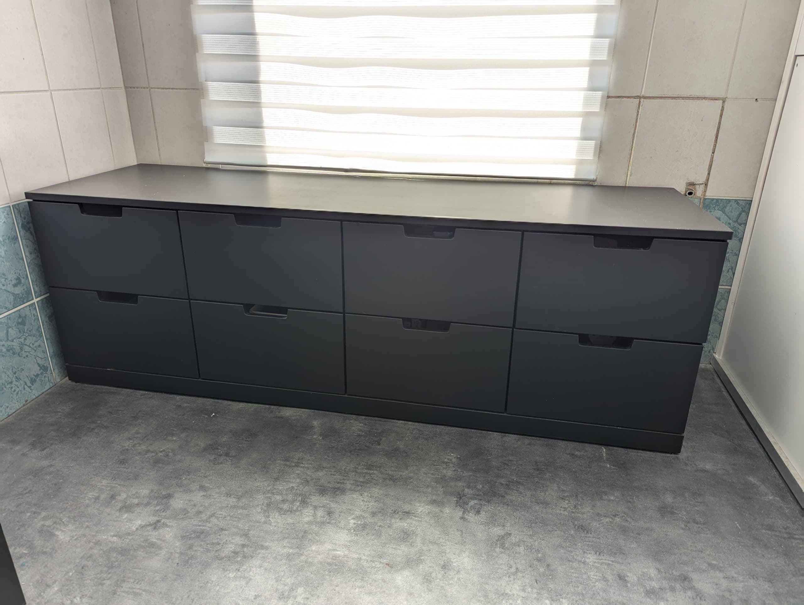 NORDLI ladekast 8 lades, antraciet, 160x54 cm