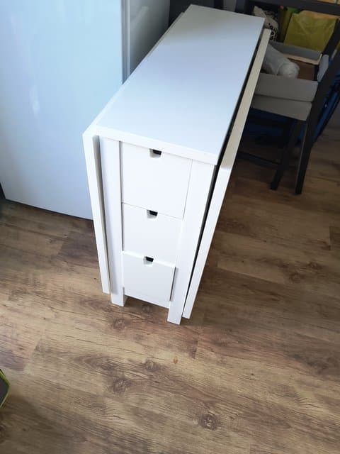 NORDEN gateleg table, white, 26/89/152x80 cm
