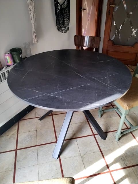 MARIEDAMM table, dark grey, 105 cm