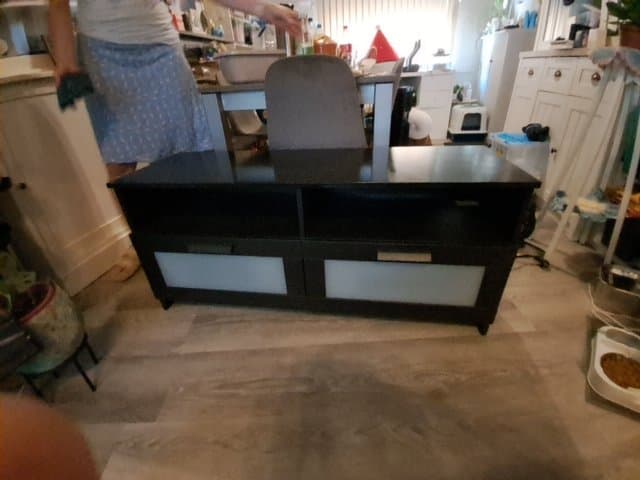 BRIMNES TV bench, black, 120x41x53 cm