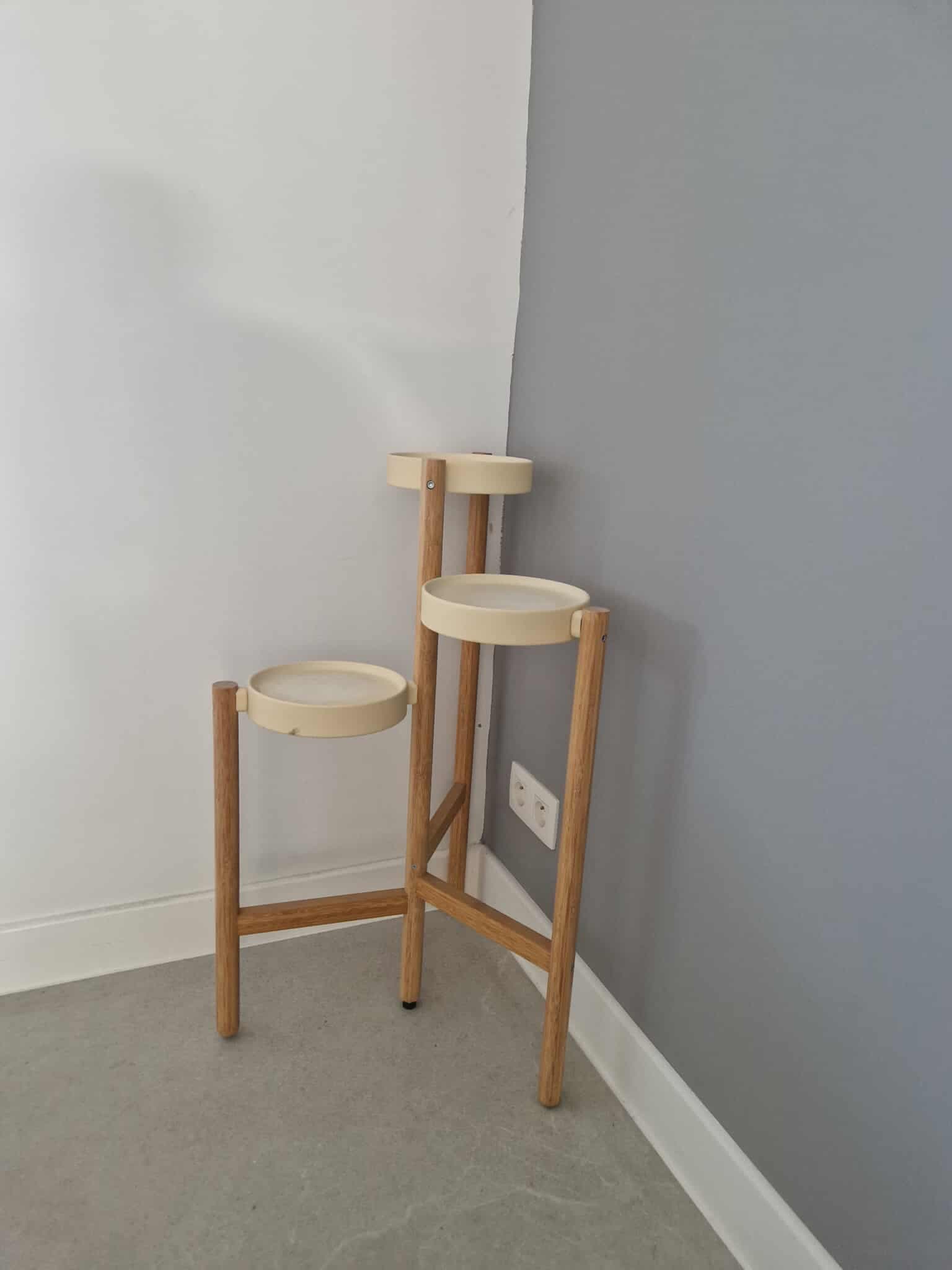SATSUMAS piédestal, bambou/blanc, 78 cm