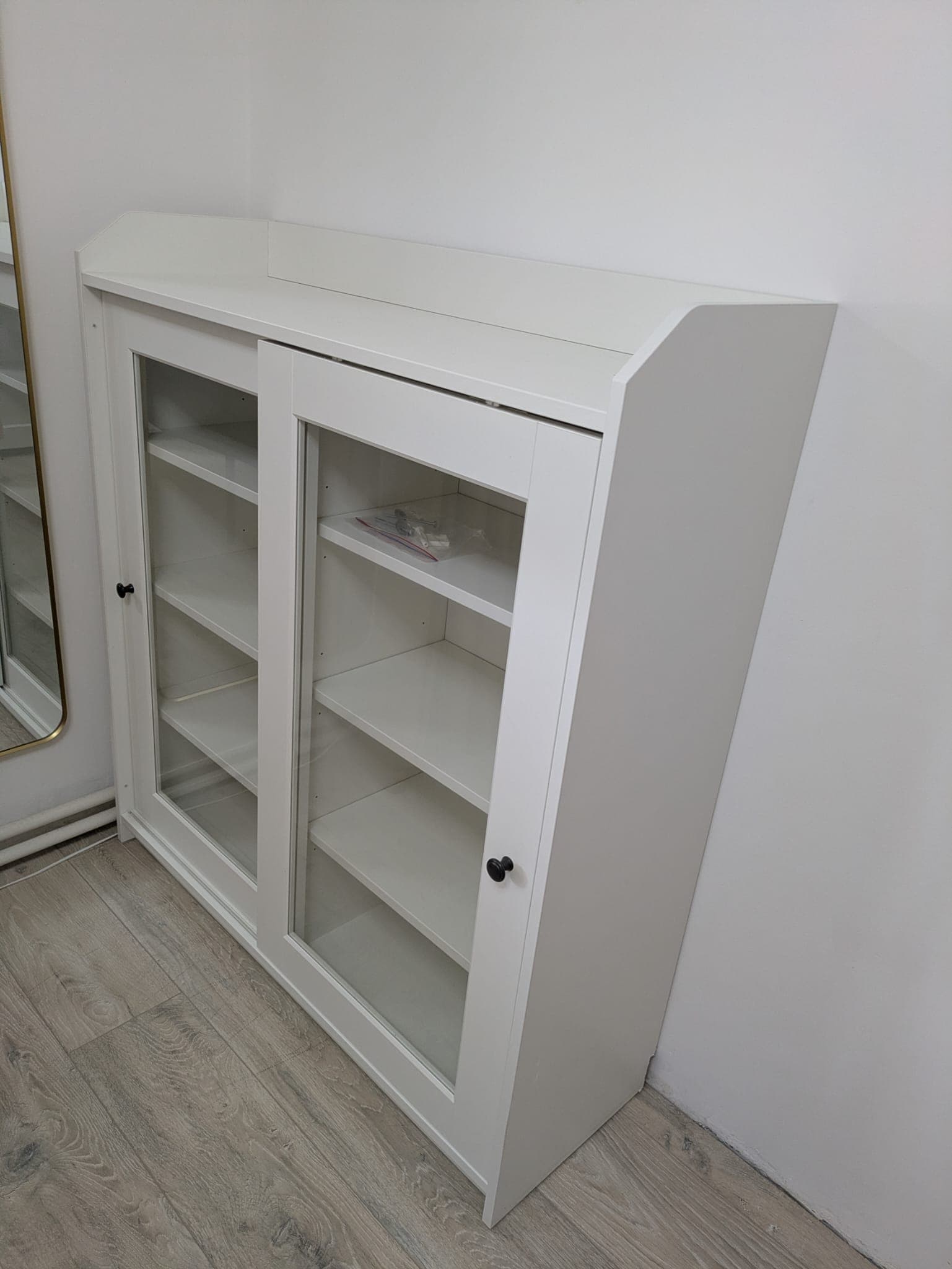 HAUGA CABINET vitrinekast, wit, 105x116 cm