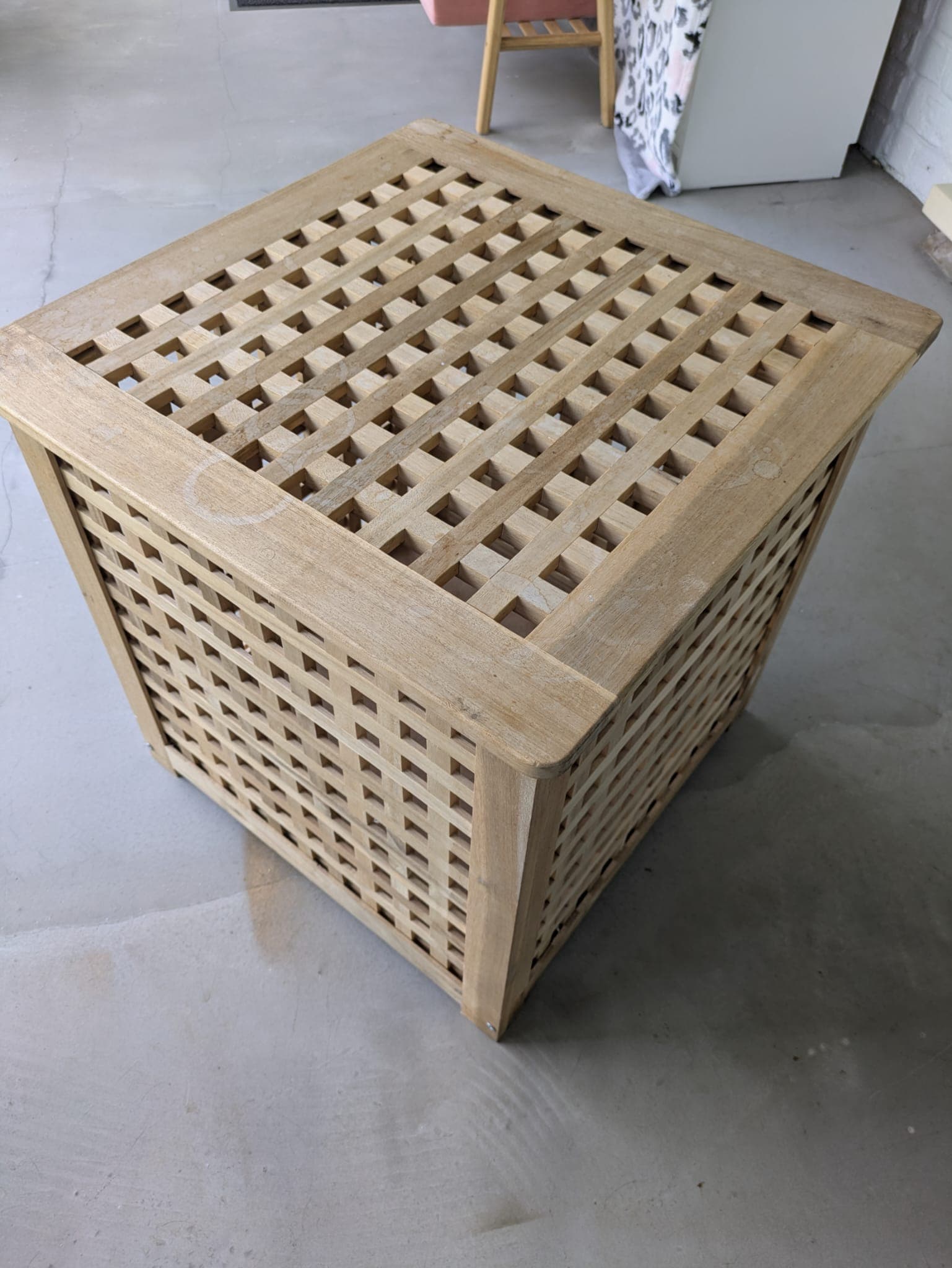 HOL TABLE + STORAGE table d'appoint, acacia, 50x50 cm