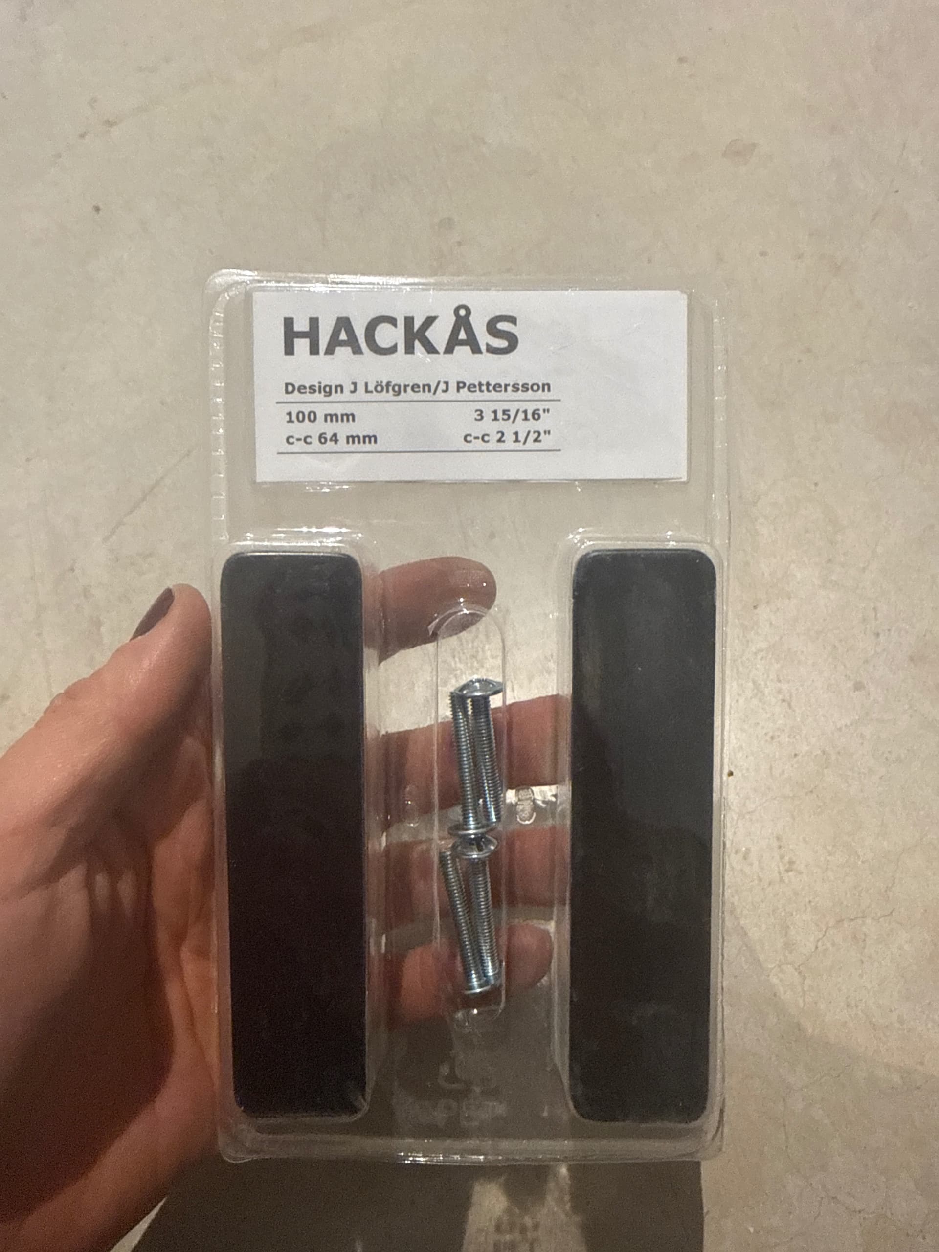 HACKÅS tirador, antracita, 100 mm