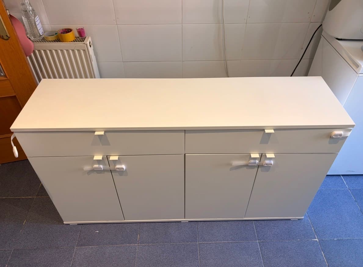 VIHALS bufet, blanc, 140x37x75 cm
