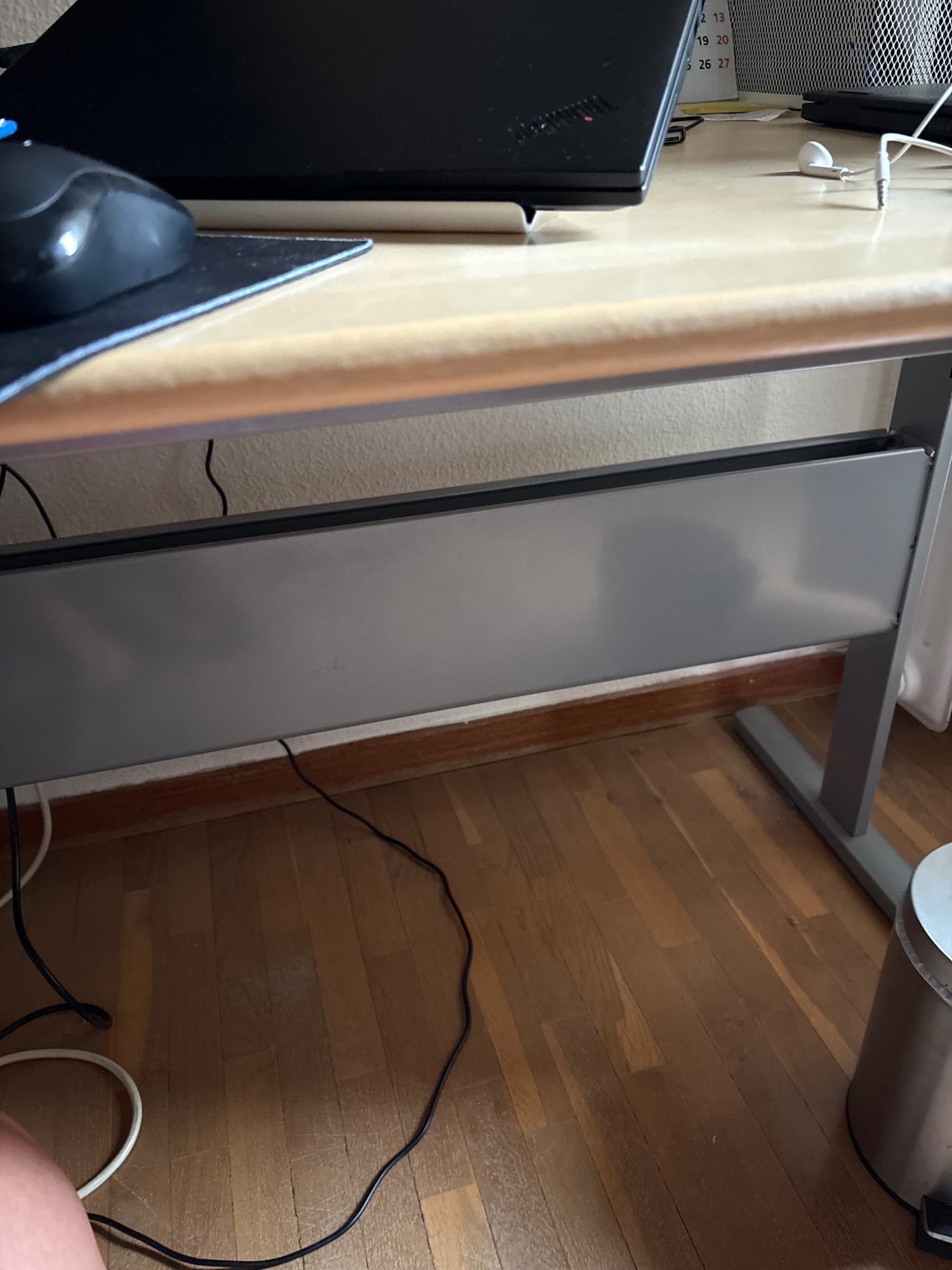 FREDRIK desk, black-brown/silver-colour