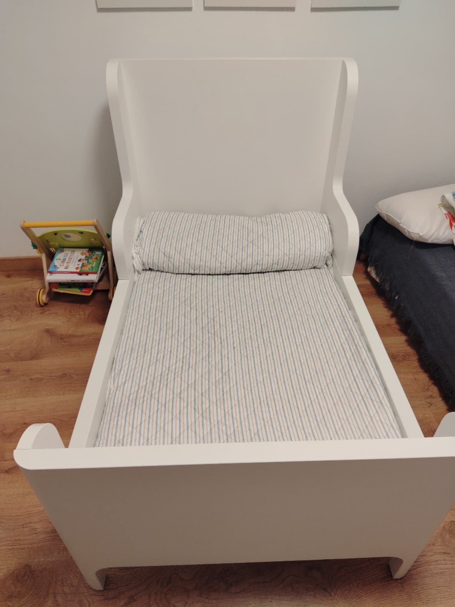 BUSUNGE extendable bed, white, 80x200 cm