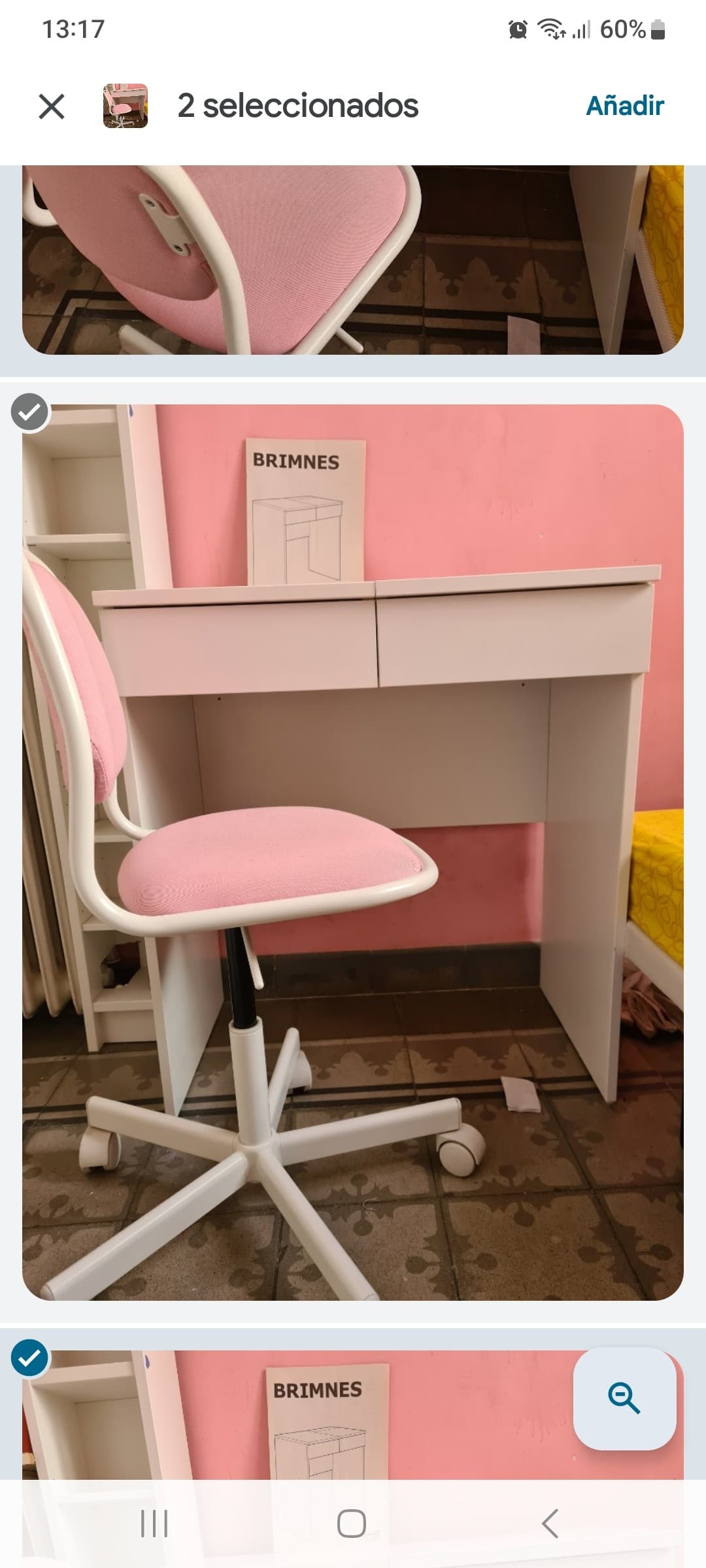 BLECKBERGET silla giratoria, Klovsta blanco/marrón anaranjado