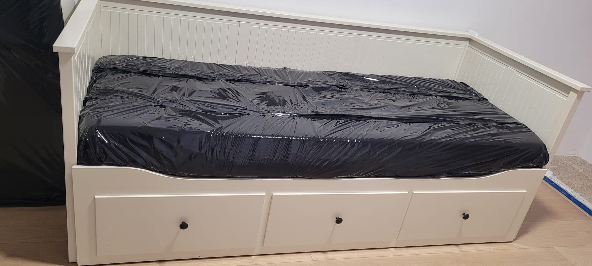 HEMNES bedroom furniture, set of 3, white stain, 80x200 cm