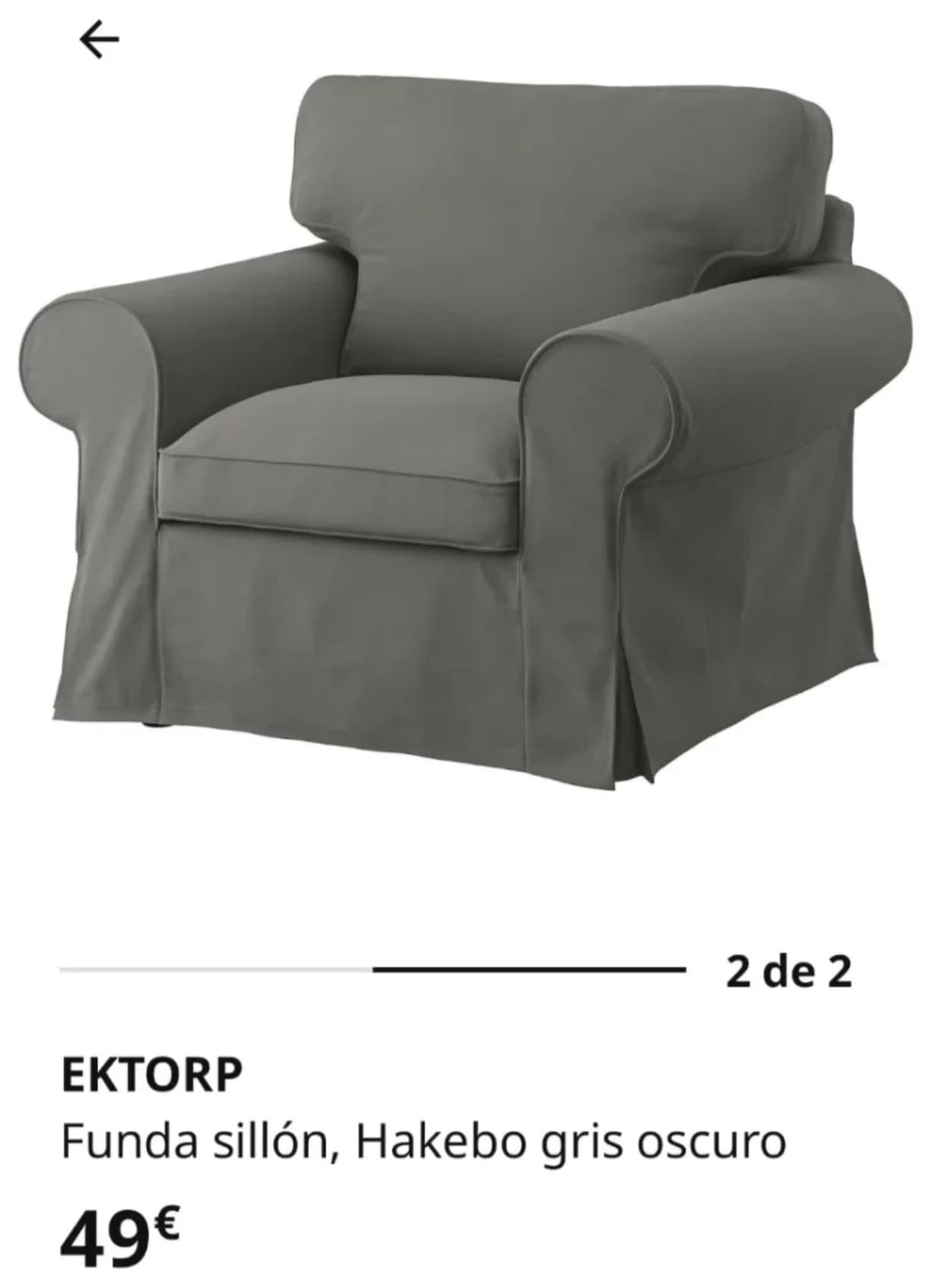 EKTORP funda butaca, Hakebo gris fosc