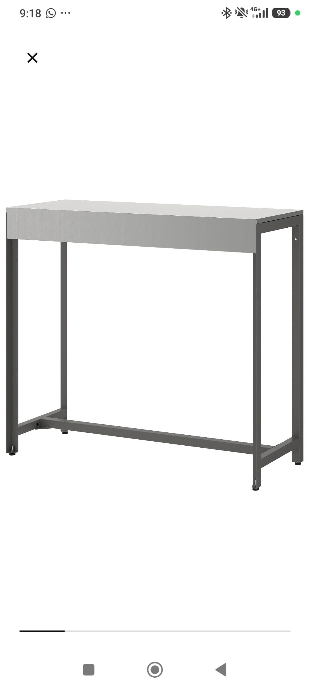 BÅTSKÄR mesa alta, exterior/gris escuro, 120x40 cm
