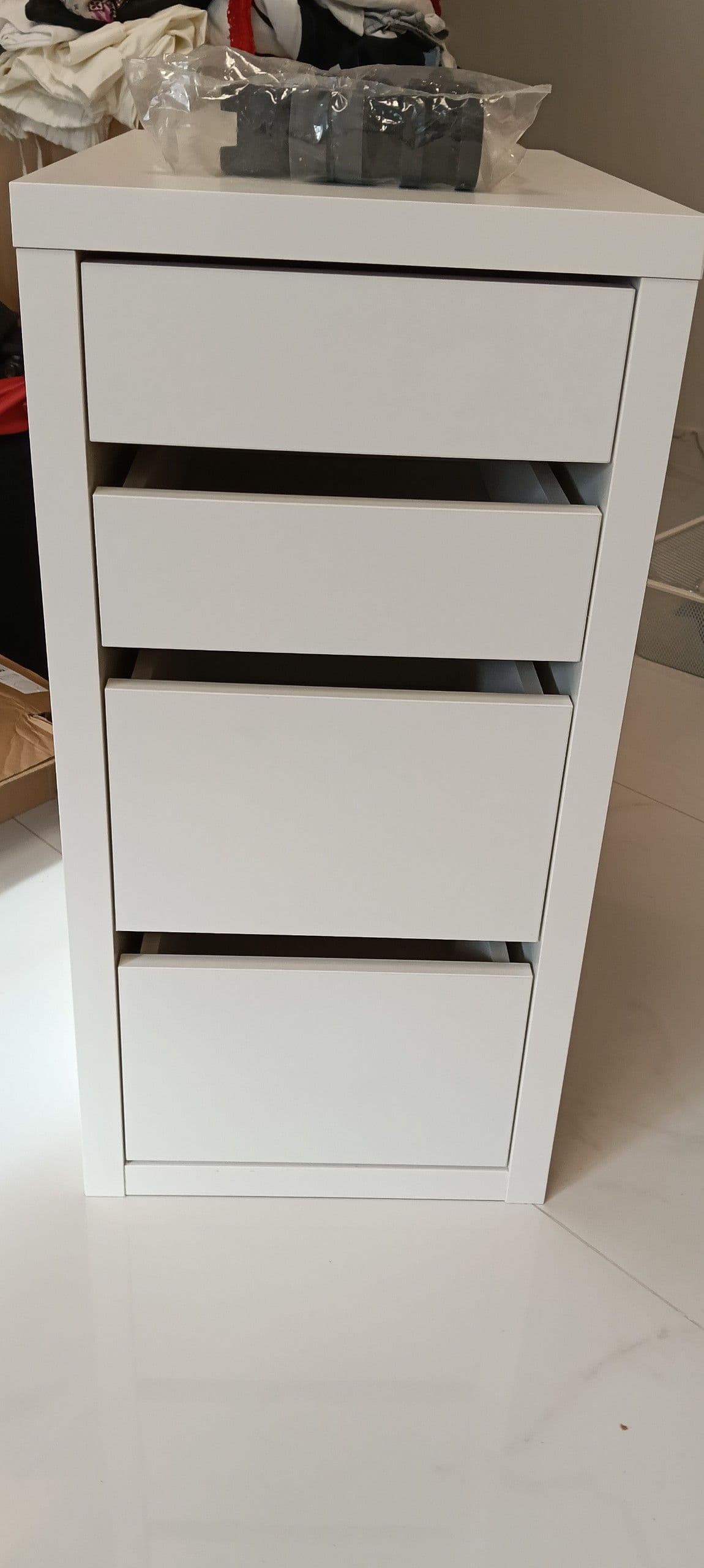 MICKE drawer unit on castors, white, 35x75 cm