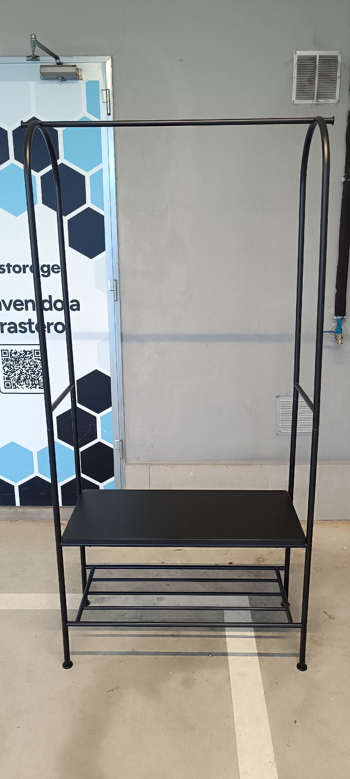 GRÅFJÄLLET perchero con zapatero, antracita, 90x36x175 cm