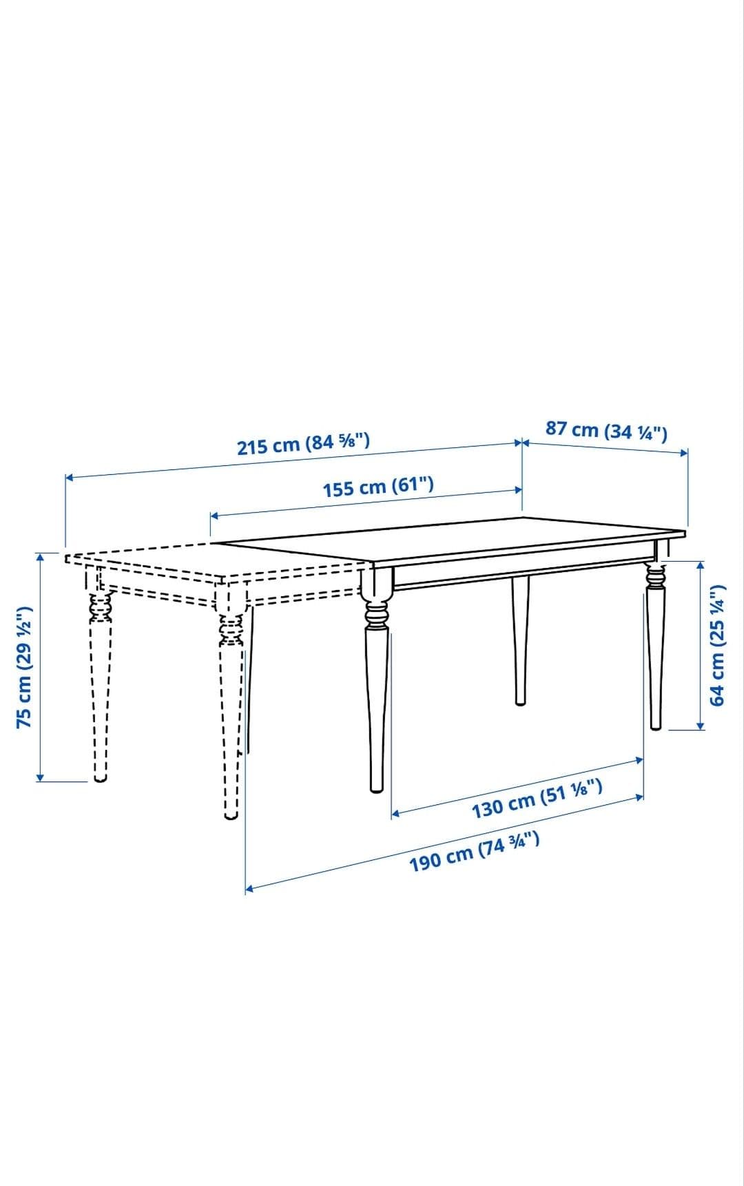 ROSENTORP taula extensible, negre, 155/215x87 cm