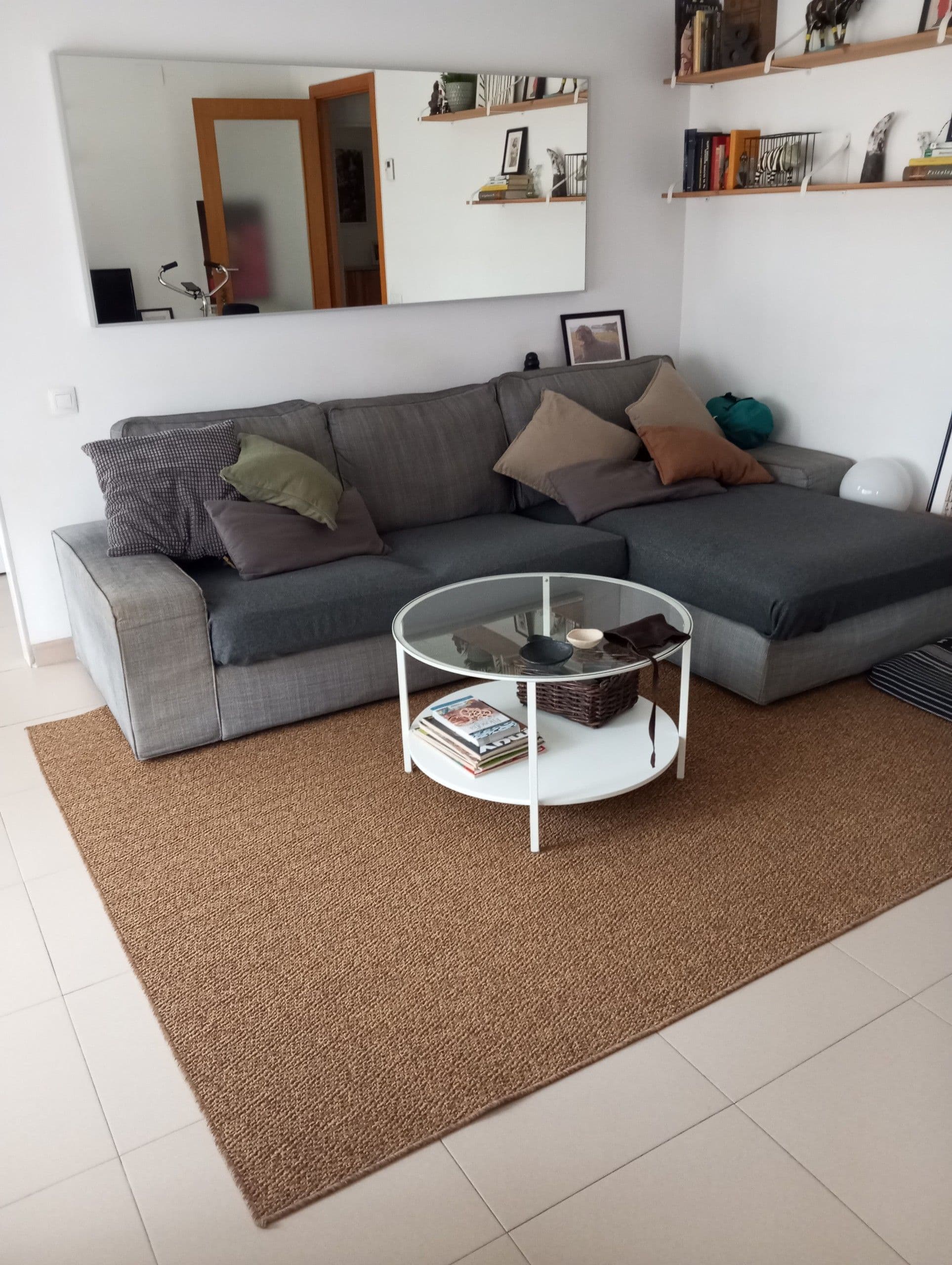 LYDERSHOLM rug flatwoven, in/outdoor, medium brown, 200x300 cm