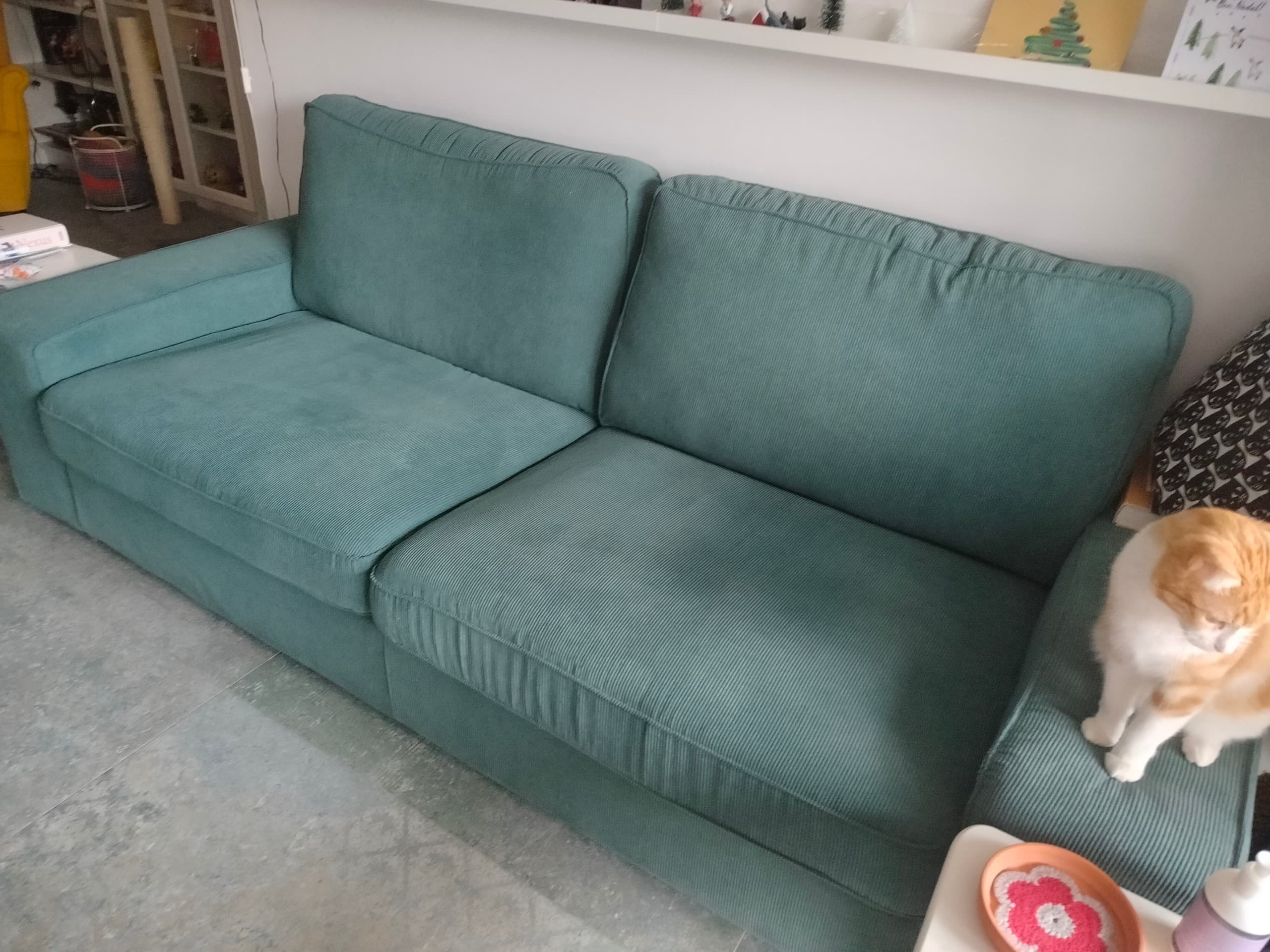 KIVIK sofà de 3 places, Kelinge gris turquesa