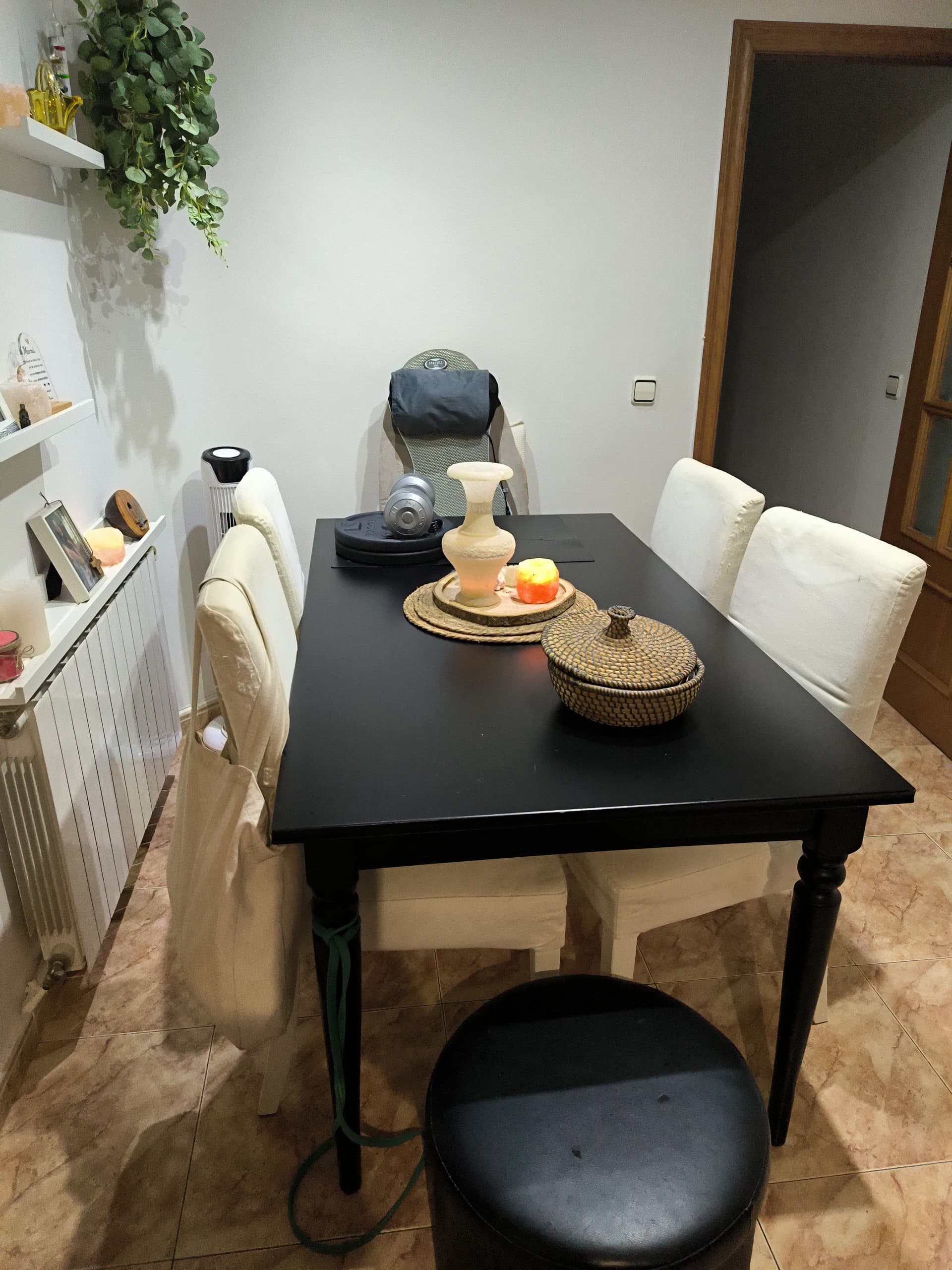 ROSENTORP taula extensible, negre, 155/215x87 cm