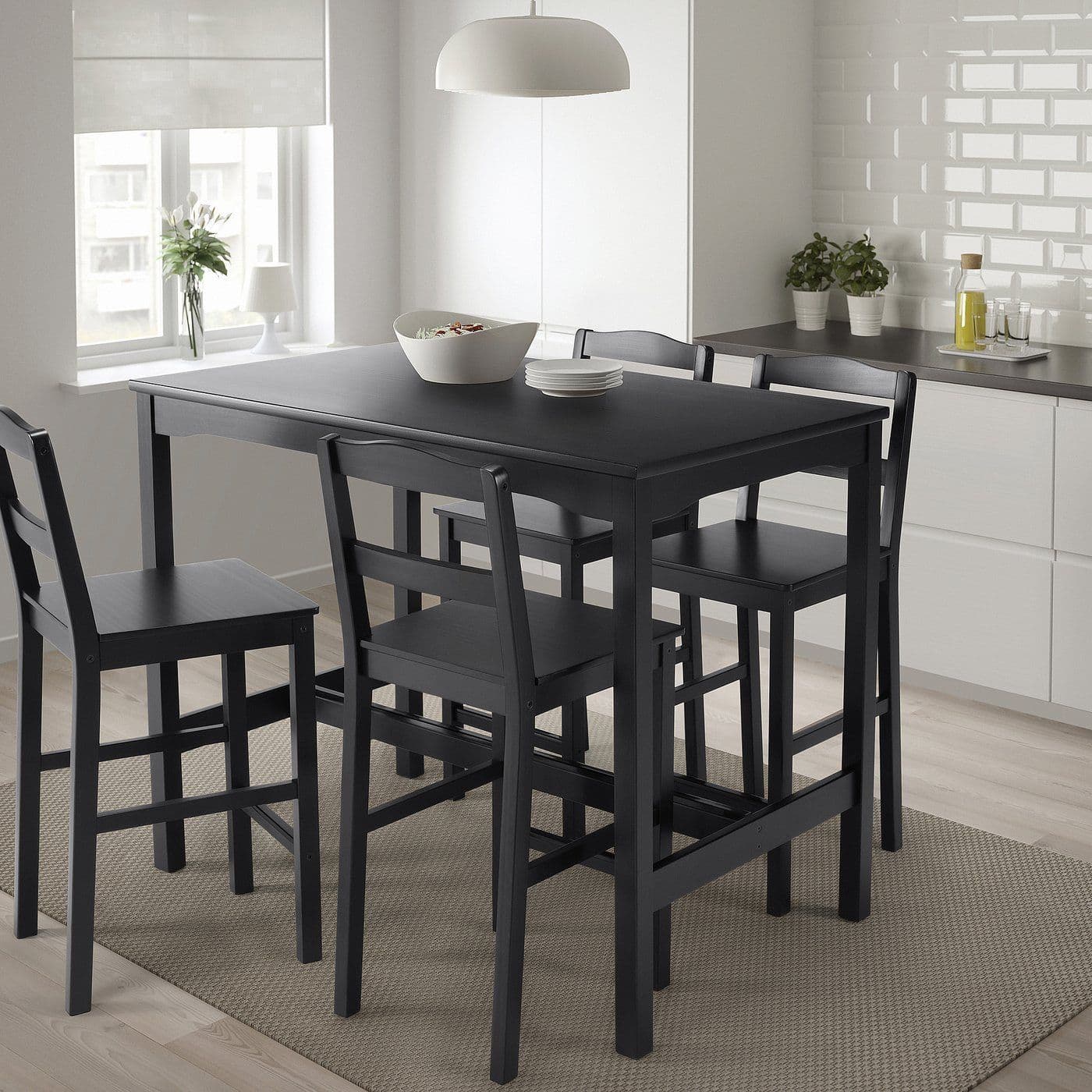 HÄGERNÄS barra e 4 tallos, tintura negra piñeiro