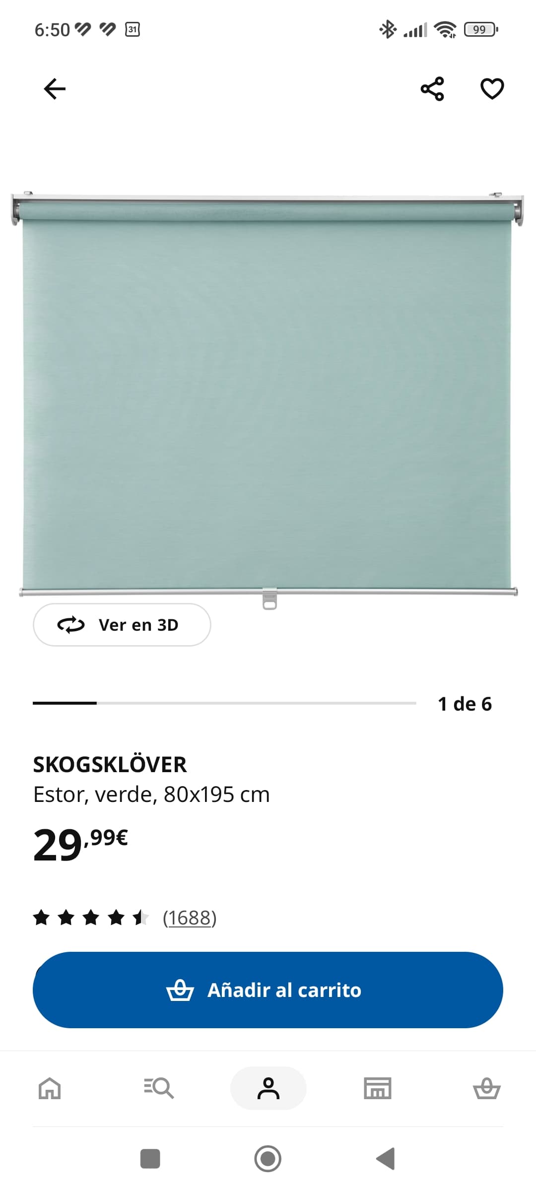 SKOGSKLÖVER estor, blanc, 80x195 cm