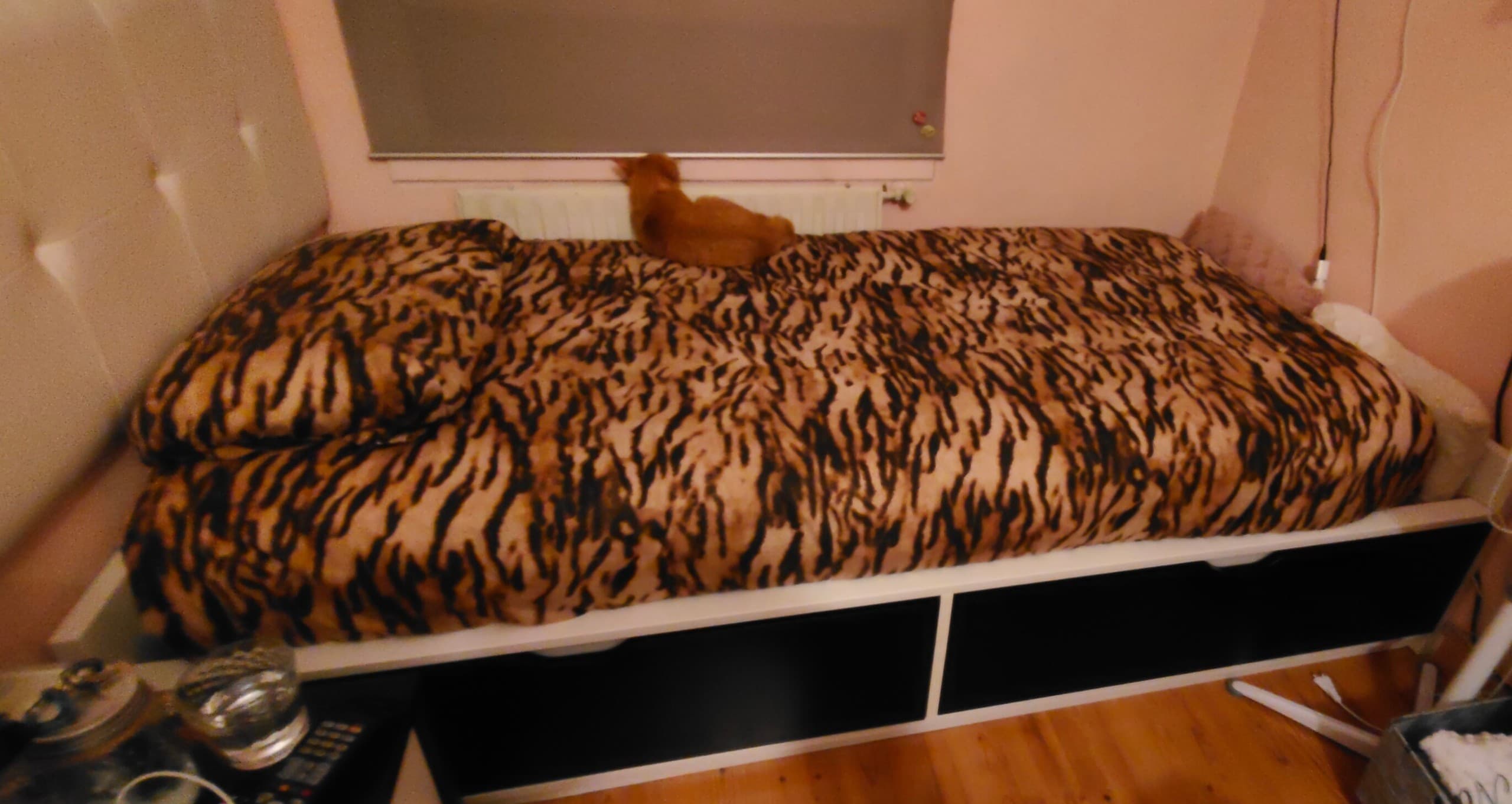 VIHALS estructura de cama con 2 cajones, blanco/Luröy, 90x200 cm