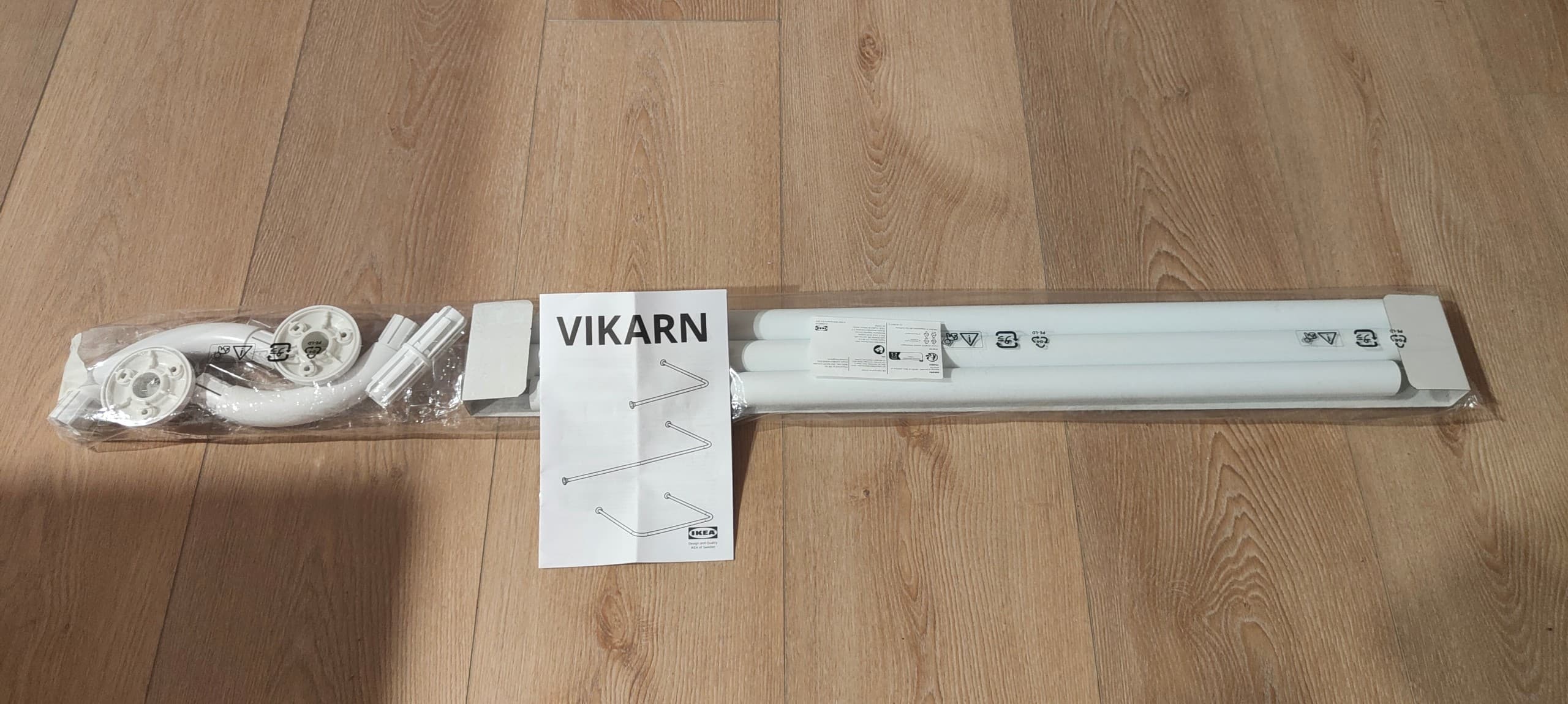 VIKARN barra para cortina de baño, branco