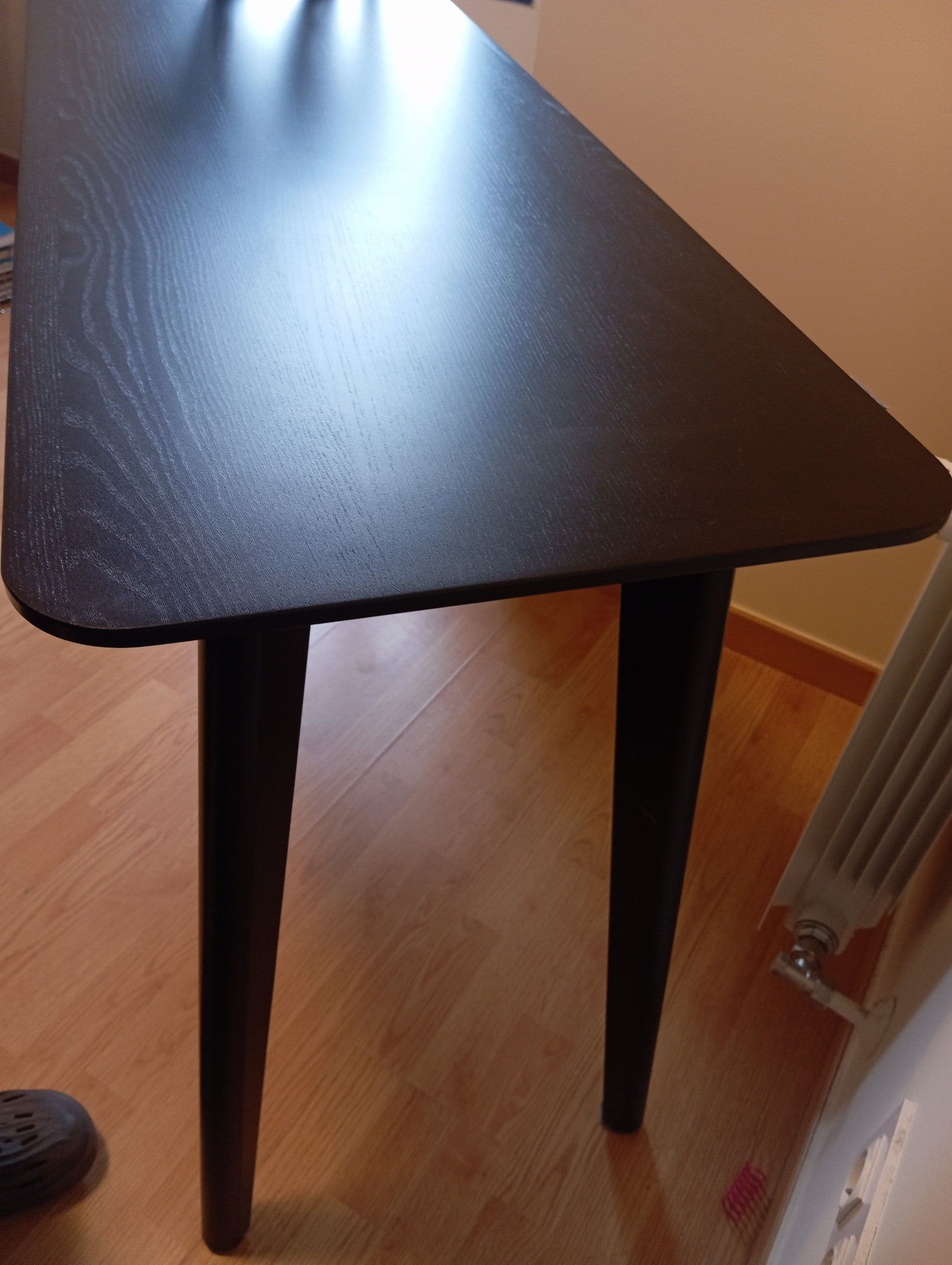 LISABO mesa, negro/chapa freixo, 140x78 cm